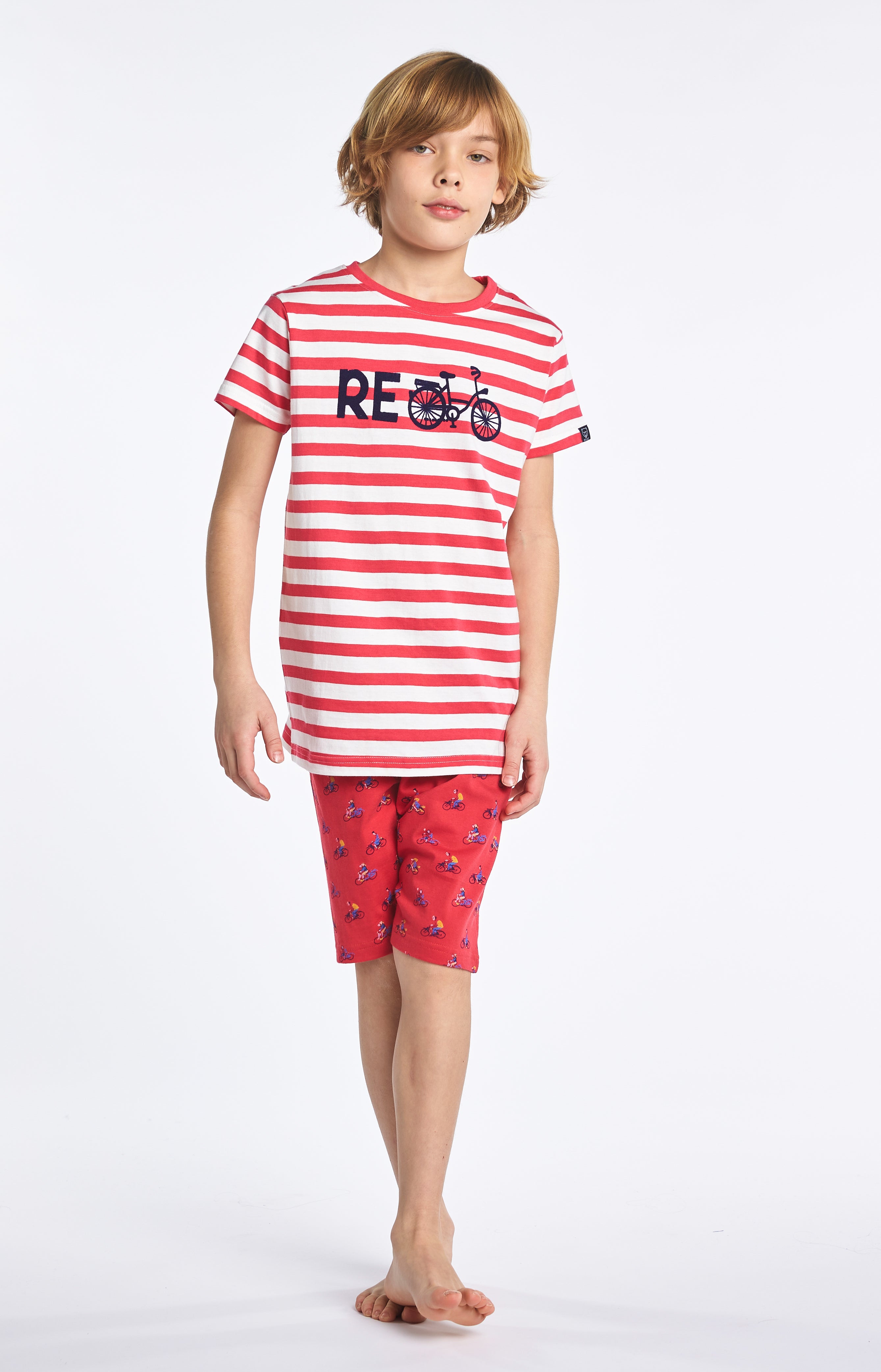 Pyjama court Enfant Recycle Rouge 2