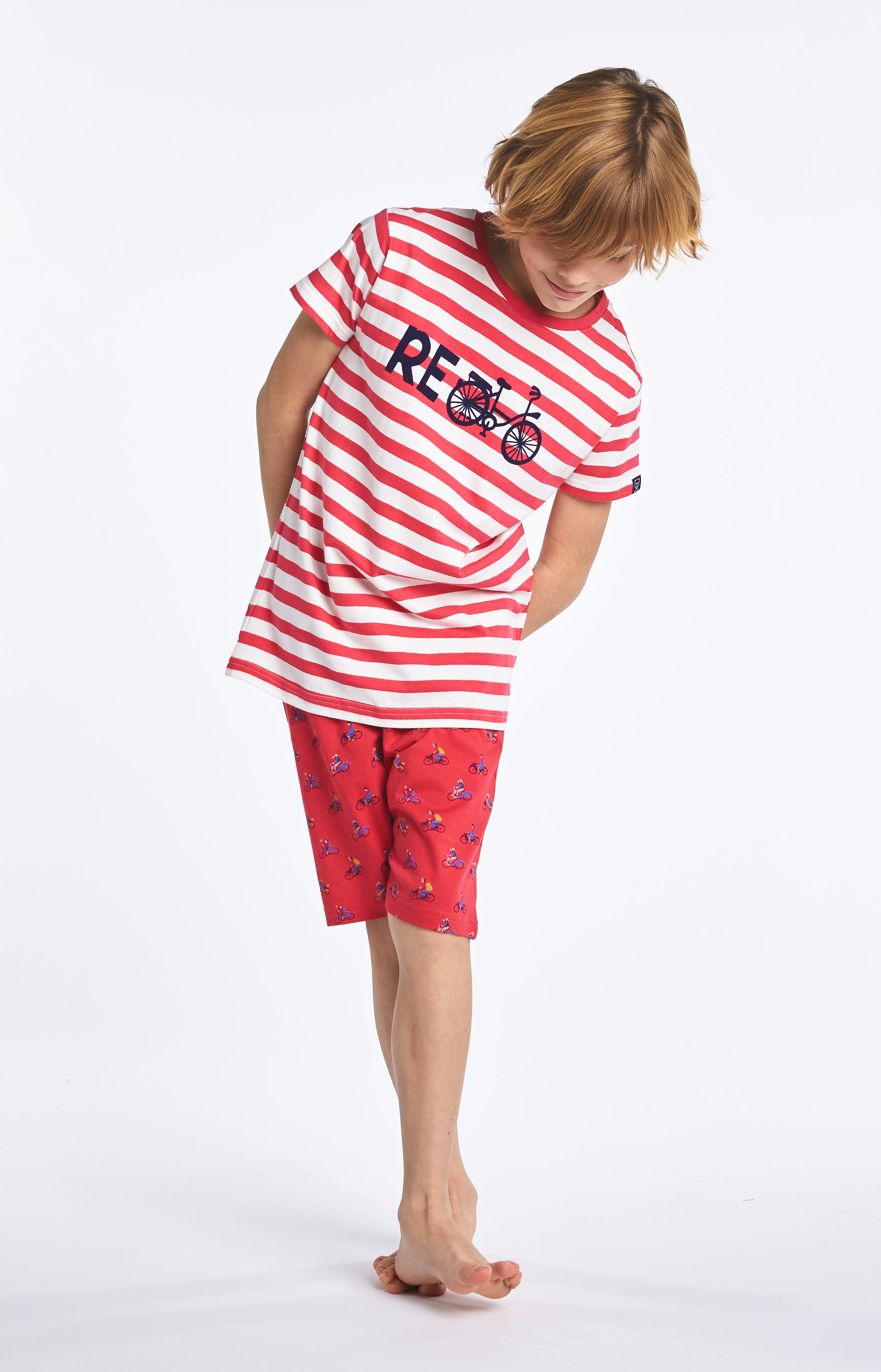 Pyjama court Enfant Recycle Rouge 4