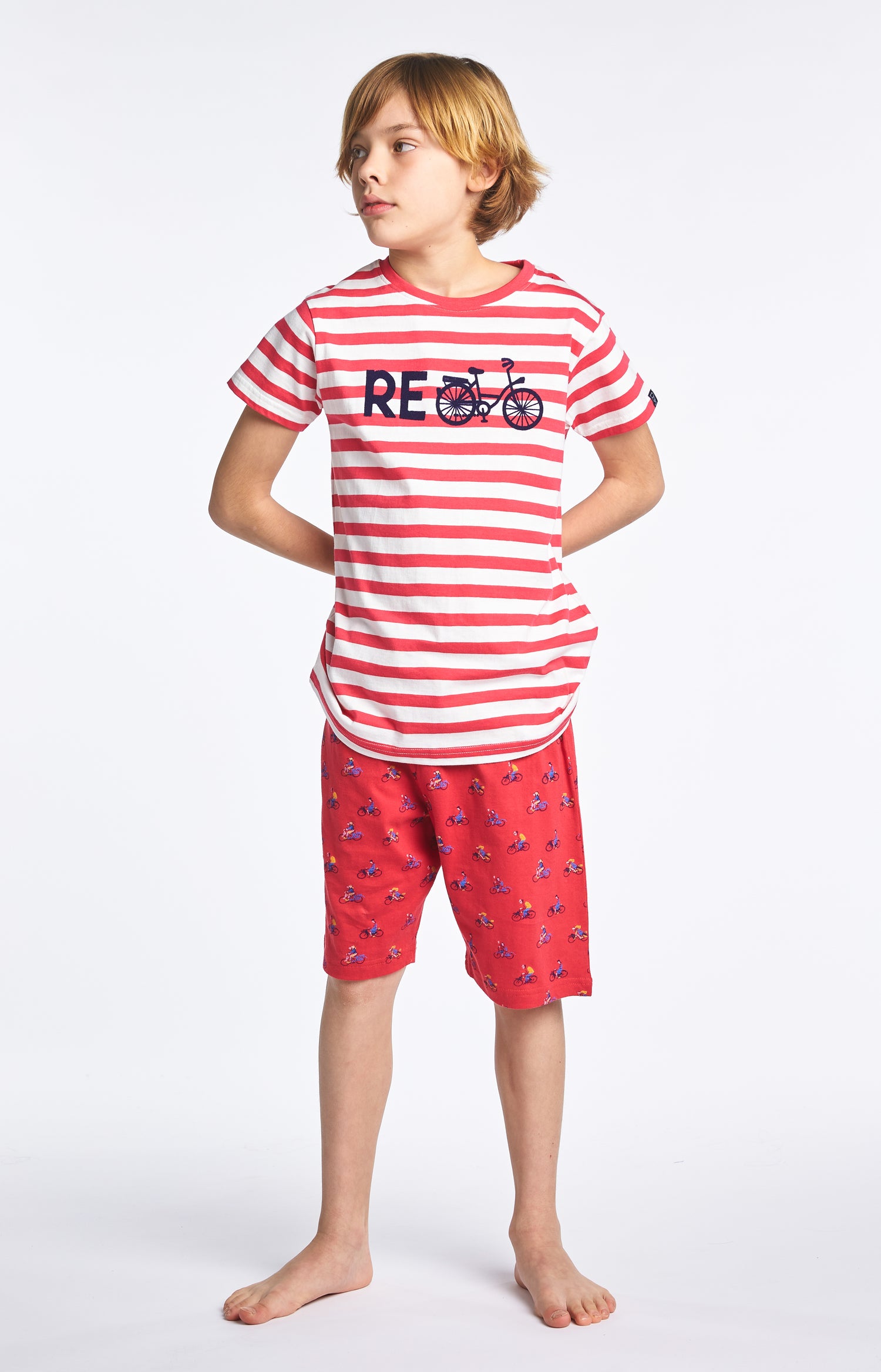 Pyjama court Enfant Recycle Rouge 1