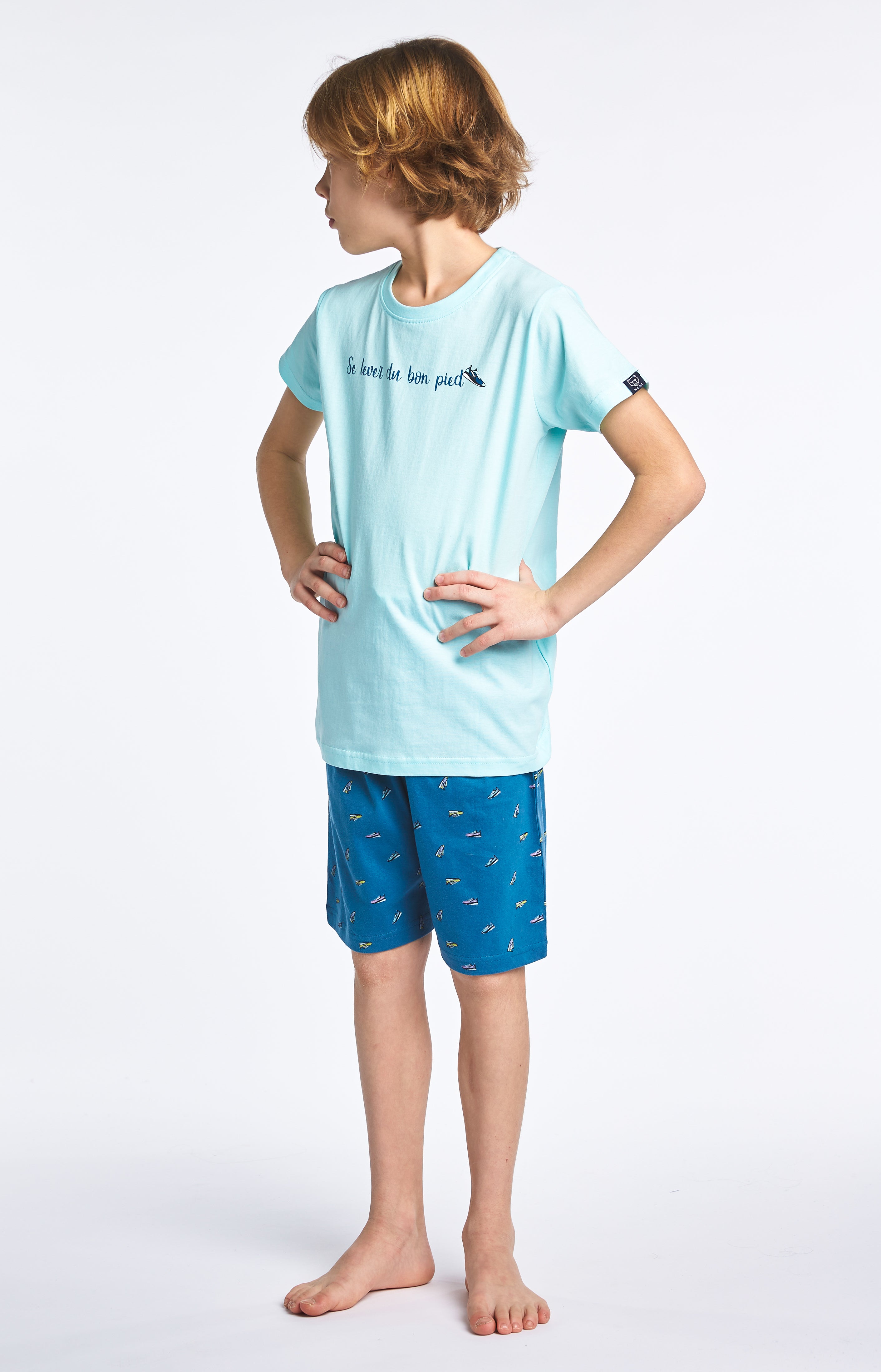 Pyjama court Enfant Sneakers Duck Bleu 5