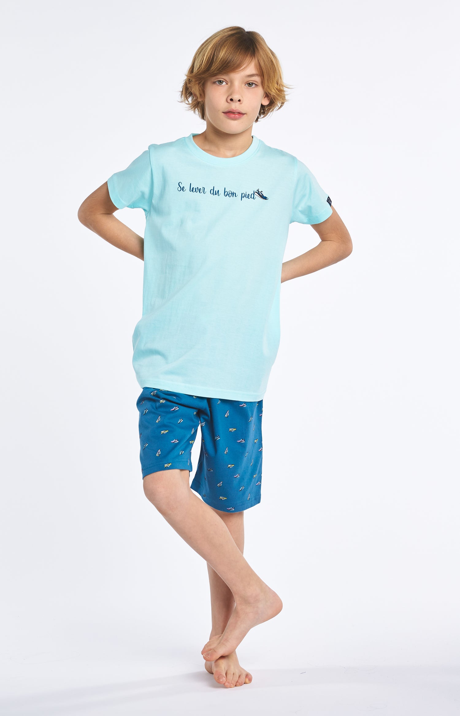 Pyjama court Enfant Sneakers Duck Bleu 4