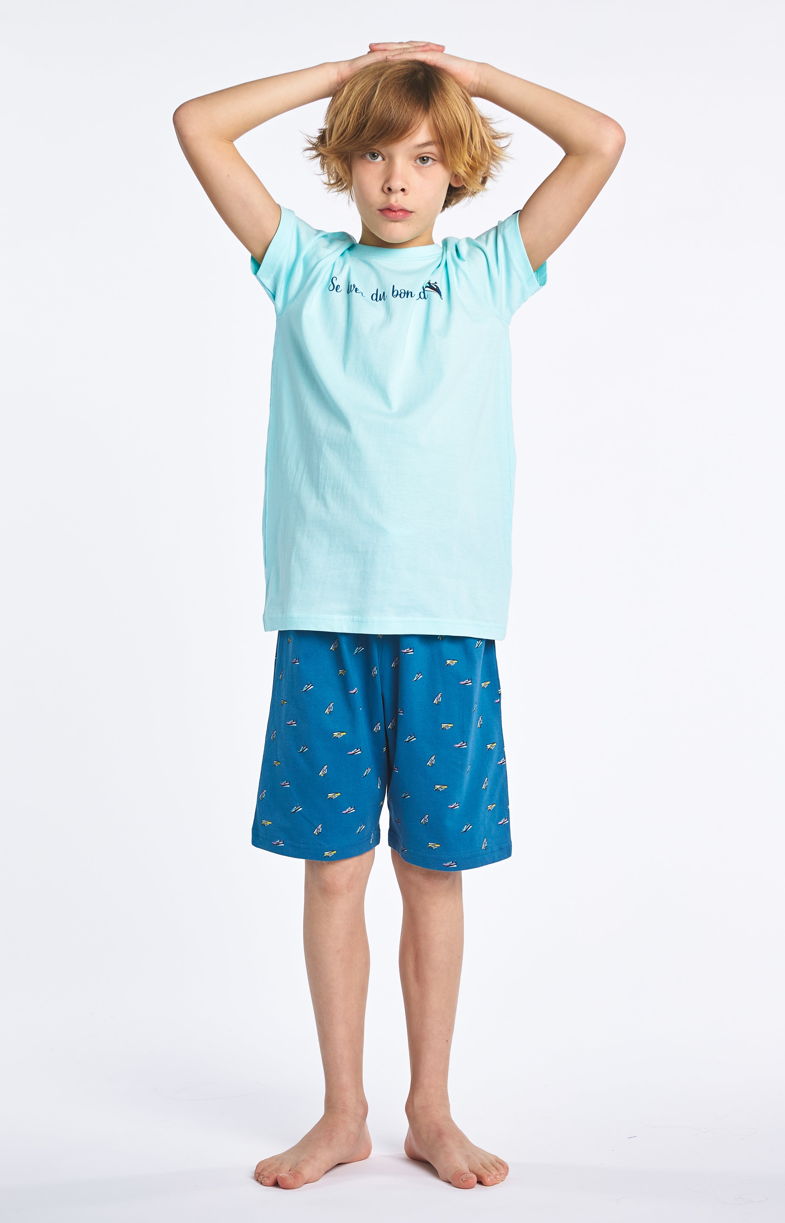 Pyjama court Enfant Sneakers Duck Bleu 1