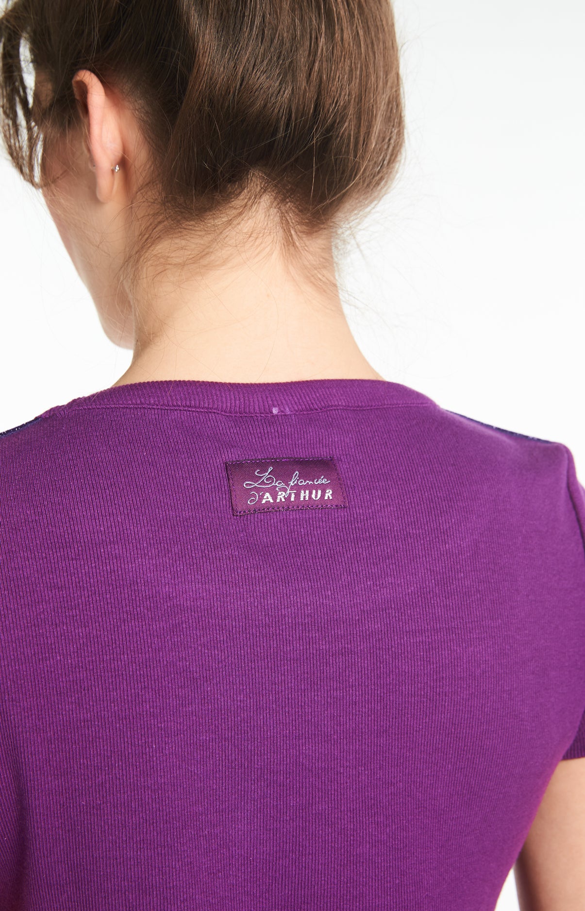 Tee-shirt Femme Uni Violet et Bordeaux 4