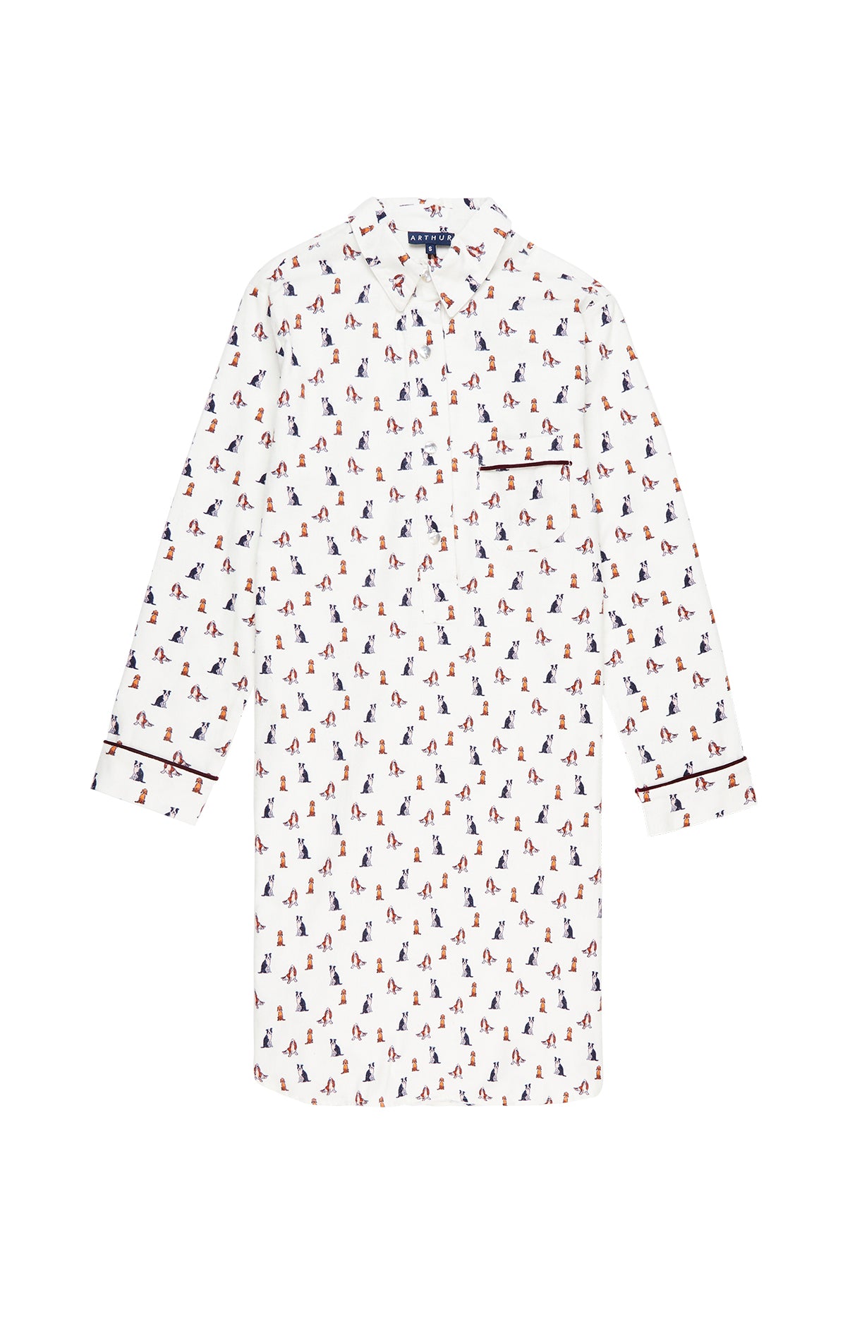 Chemise de nuit Grand-Père Femme Toutou Blanc et Ivoire 3