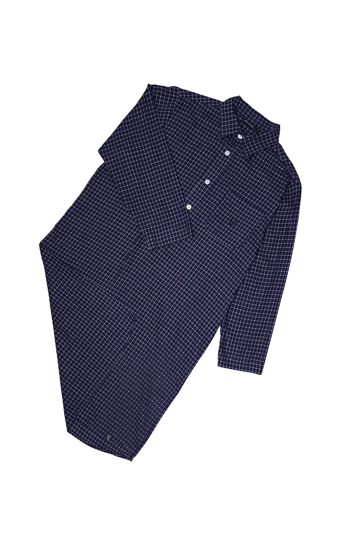 Chemise de nuit Grand-Père Homme Classique Marine 3