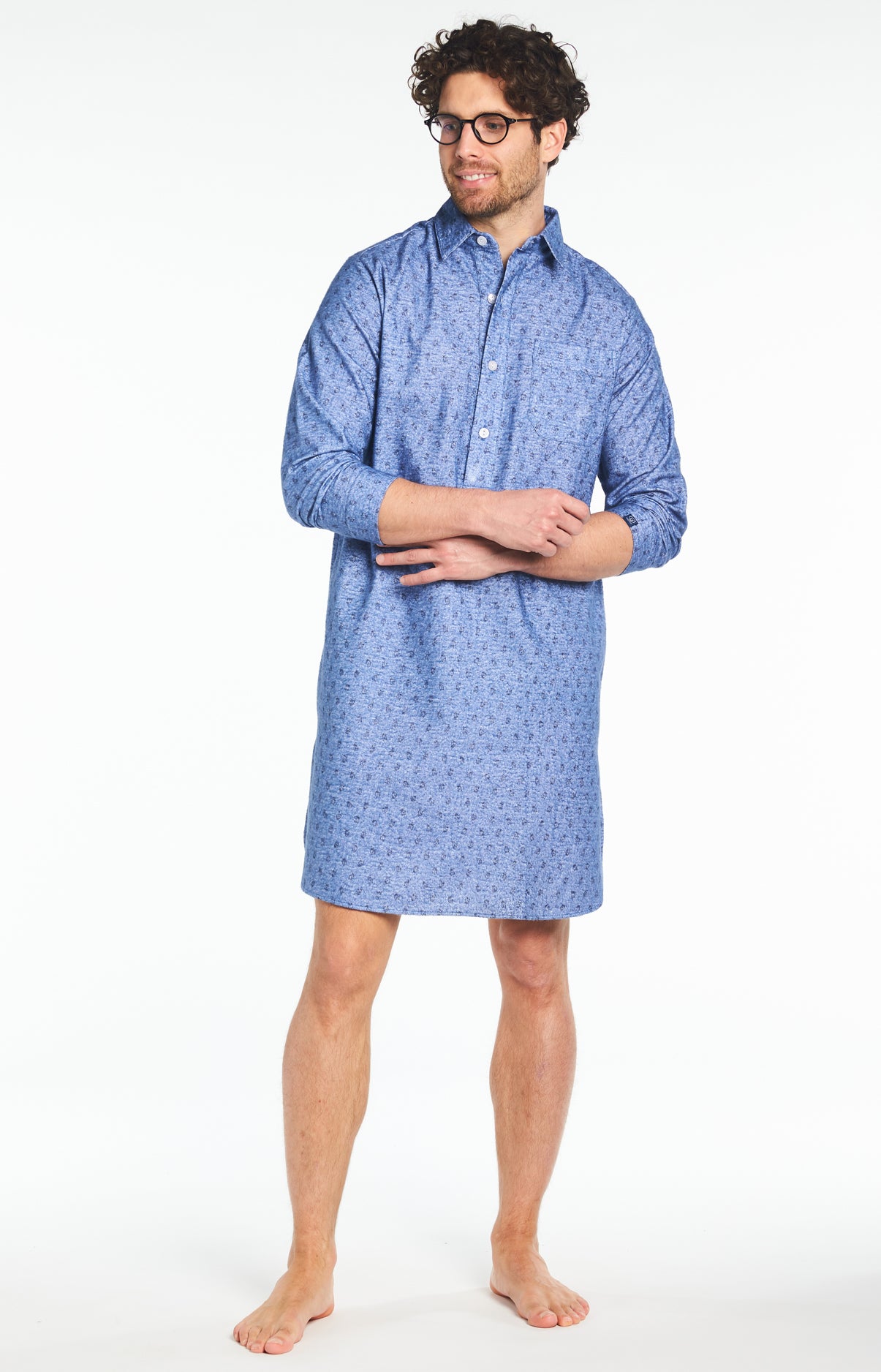 Chemise de nuit Grand-Père Homme Clock Bleu 4