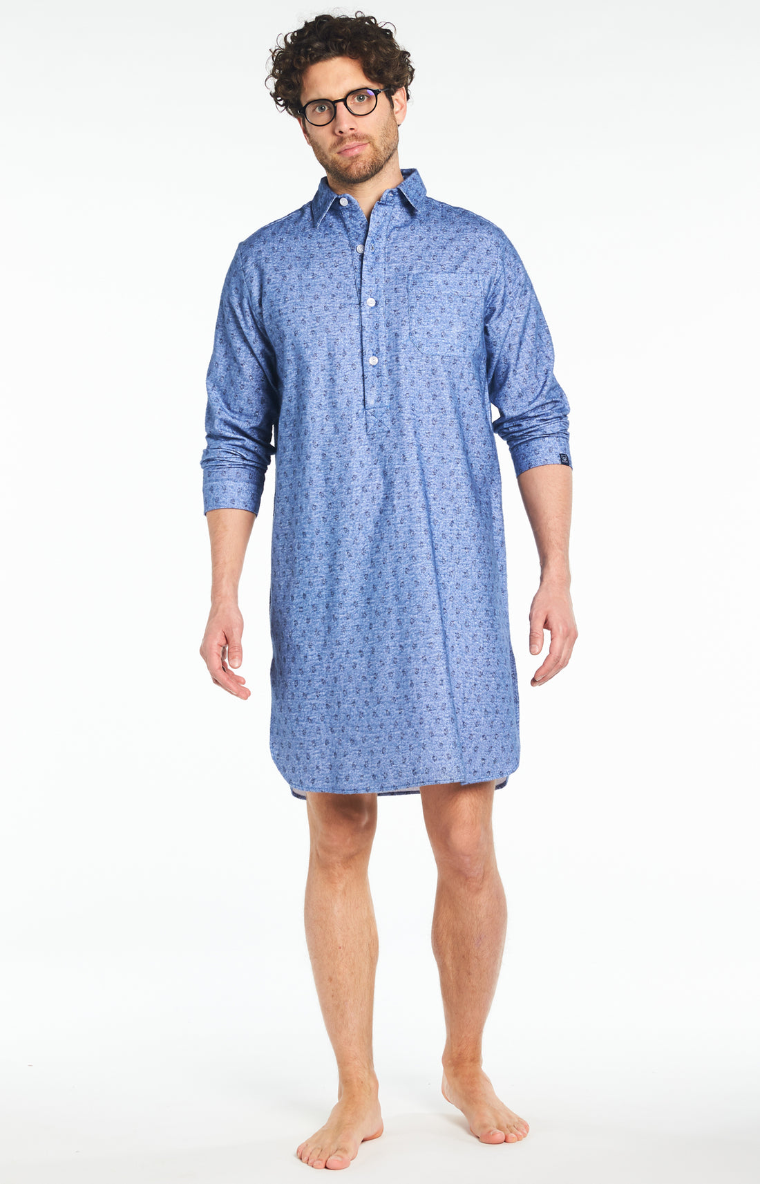 Chemise de nuit Grand-Père Homme Clock Bleu 2