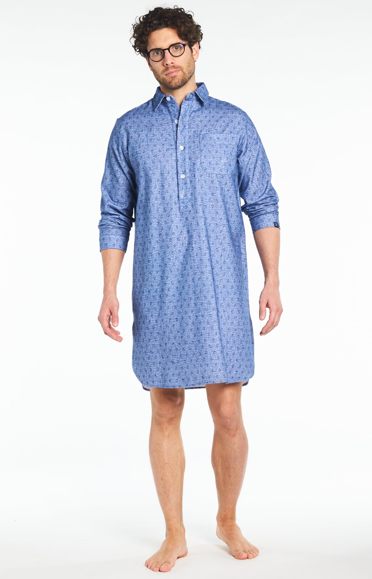 Chemise de nuit Grand-Père Homme Clock Bleu 2