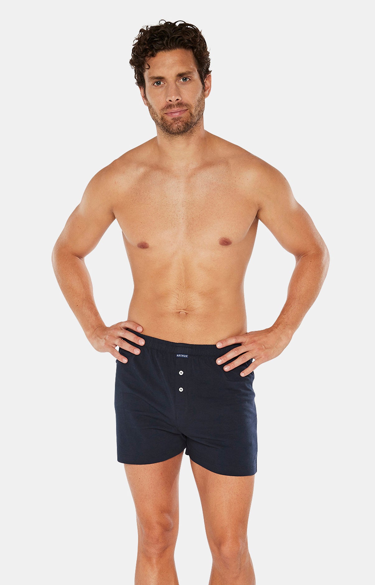 Caleçon de Nuit Homme Uni Marine 5