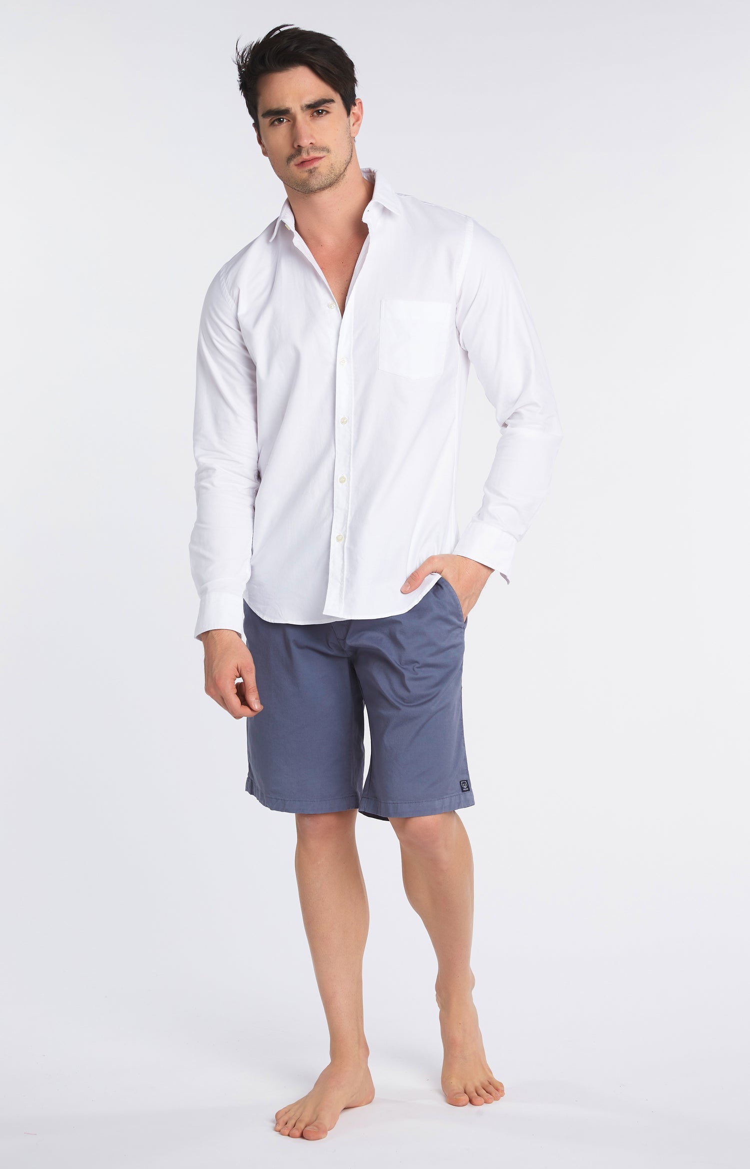 Chemise unie Homme he Homme Blanc et Ivoire 1