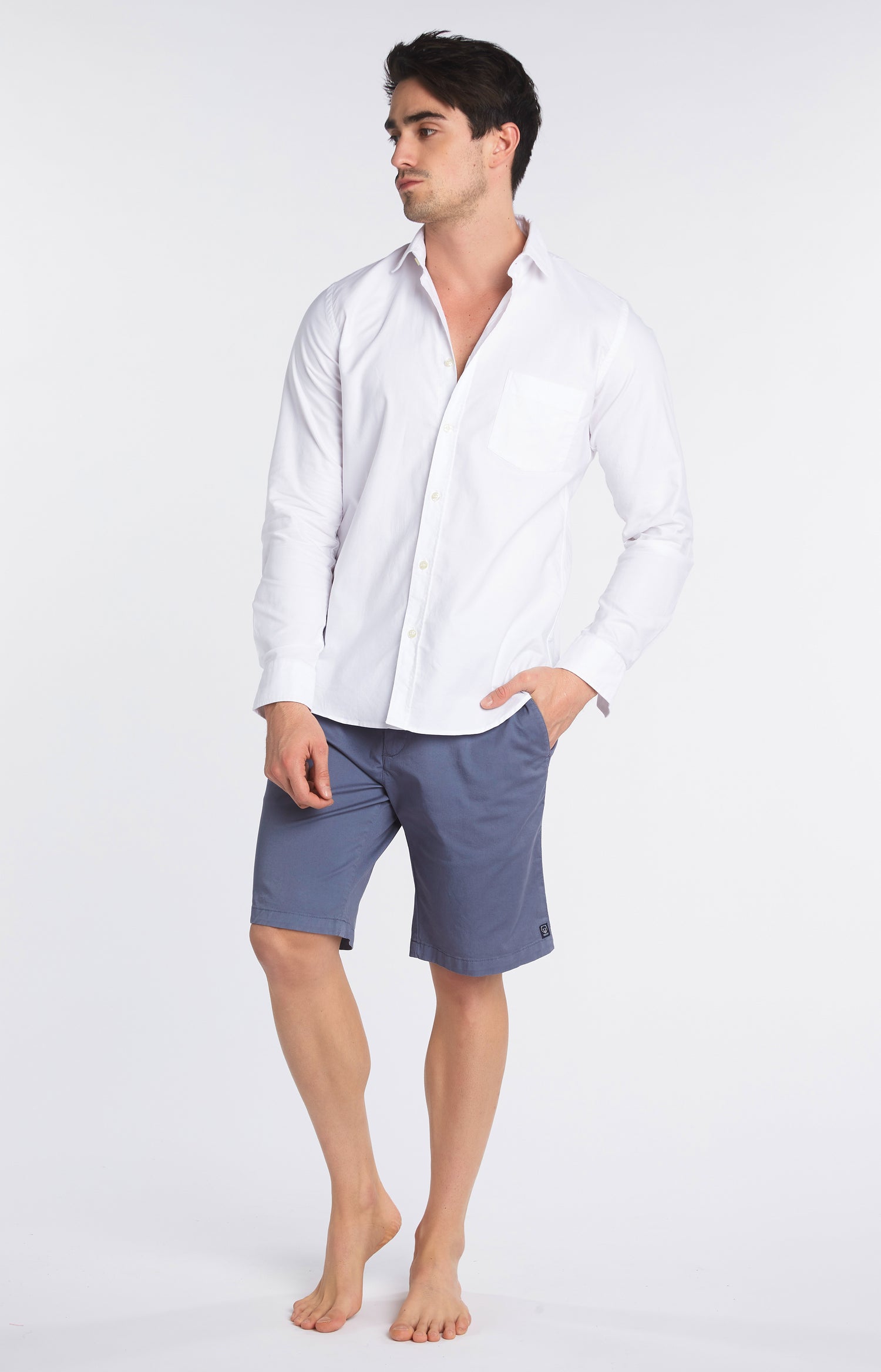 Chemise unie Homme he Homme Blanc et Ivoire 2