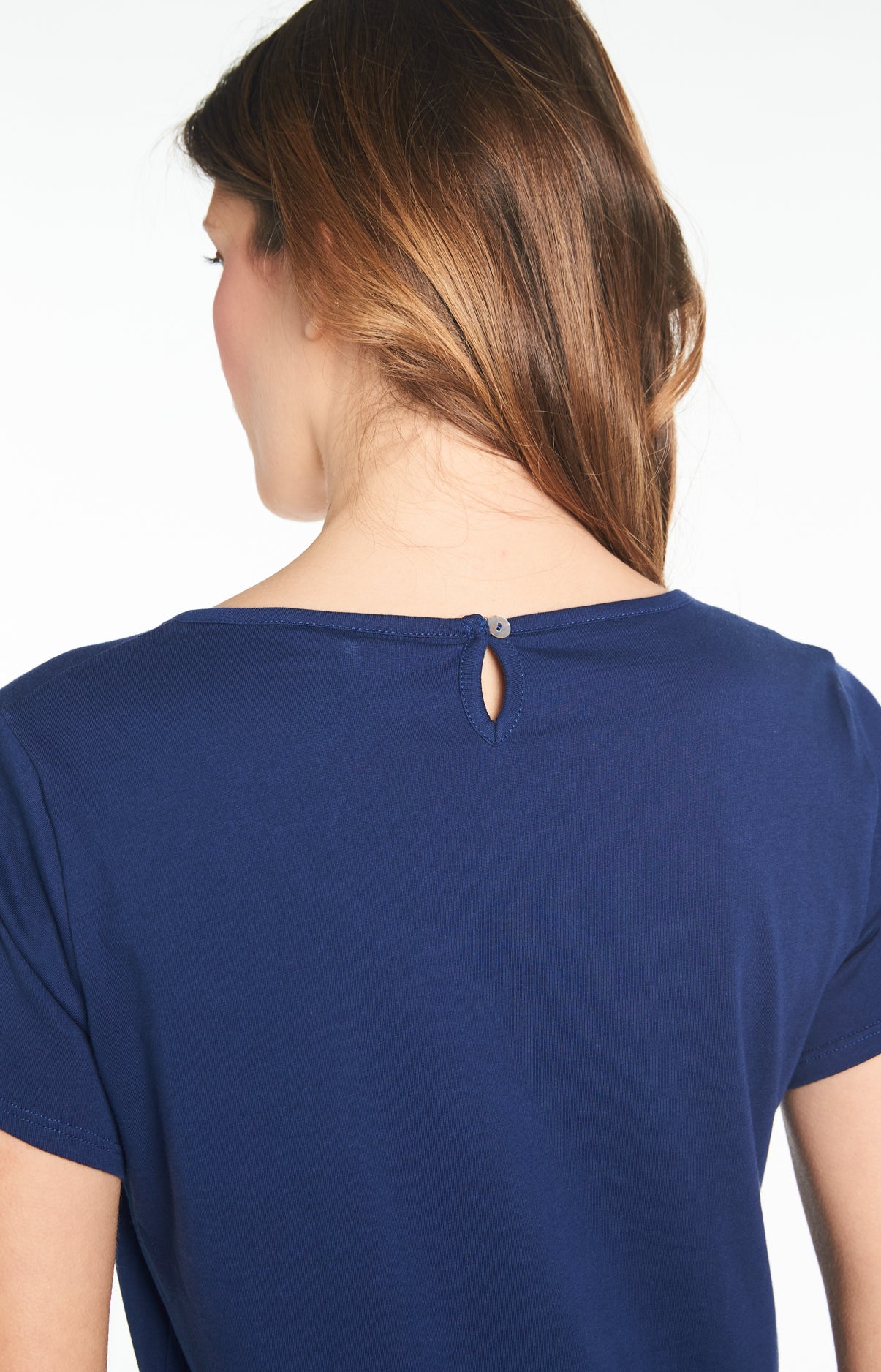 Tee-shirt uni Femme Marine 13