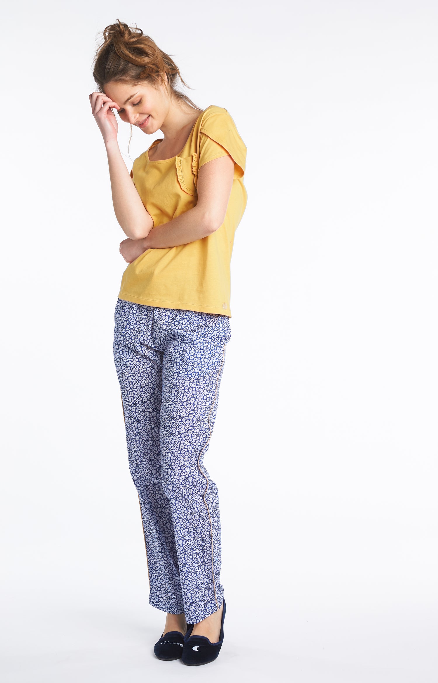 Tee-shirt uni Femme Jaune 4