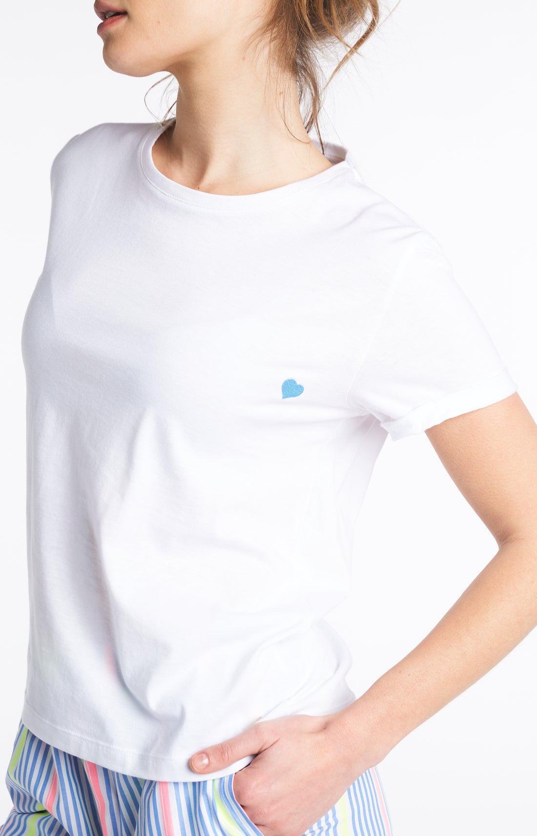 Tee-shirt uni Femme Blanc et Ivoire 15
