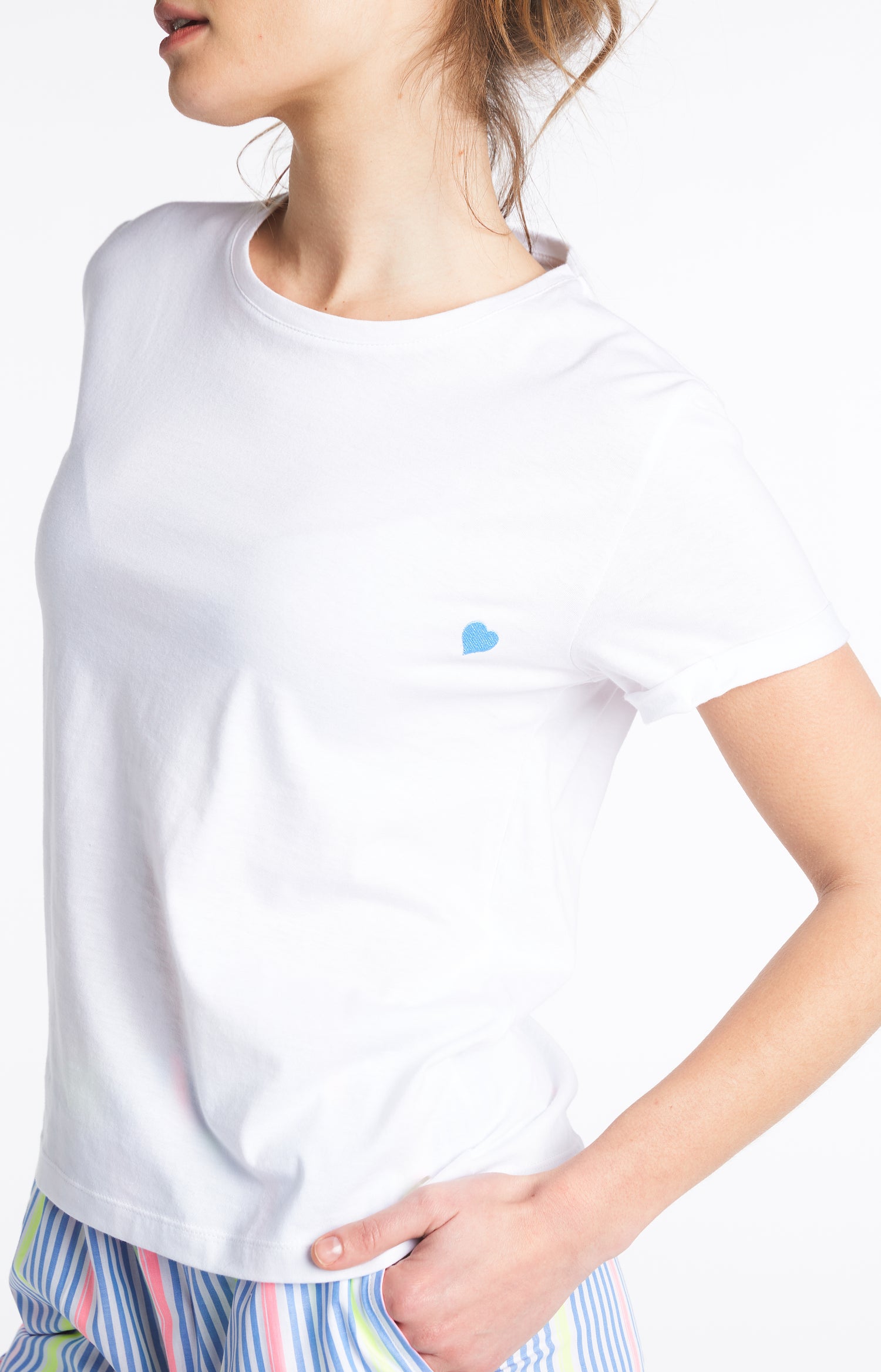 Tee-shirt uni Femme Blanc et Ivoire 15