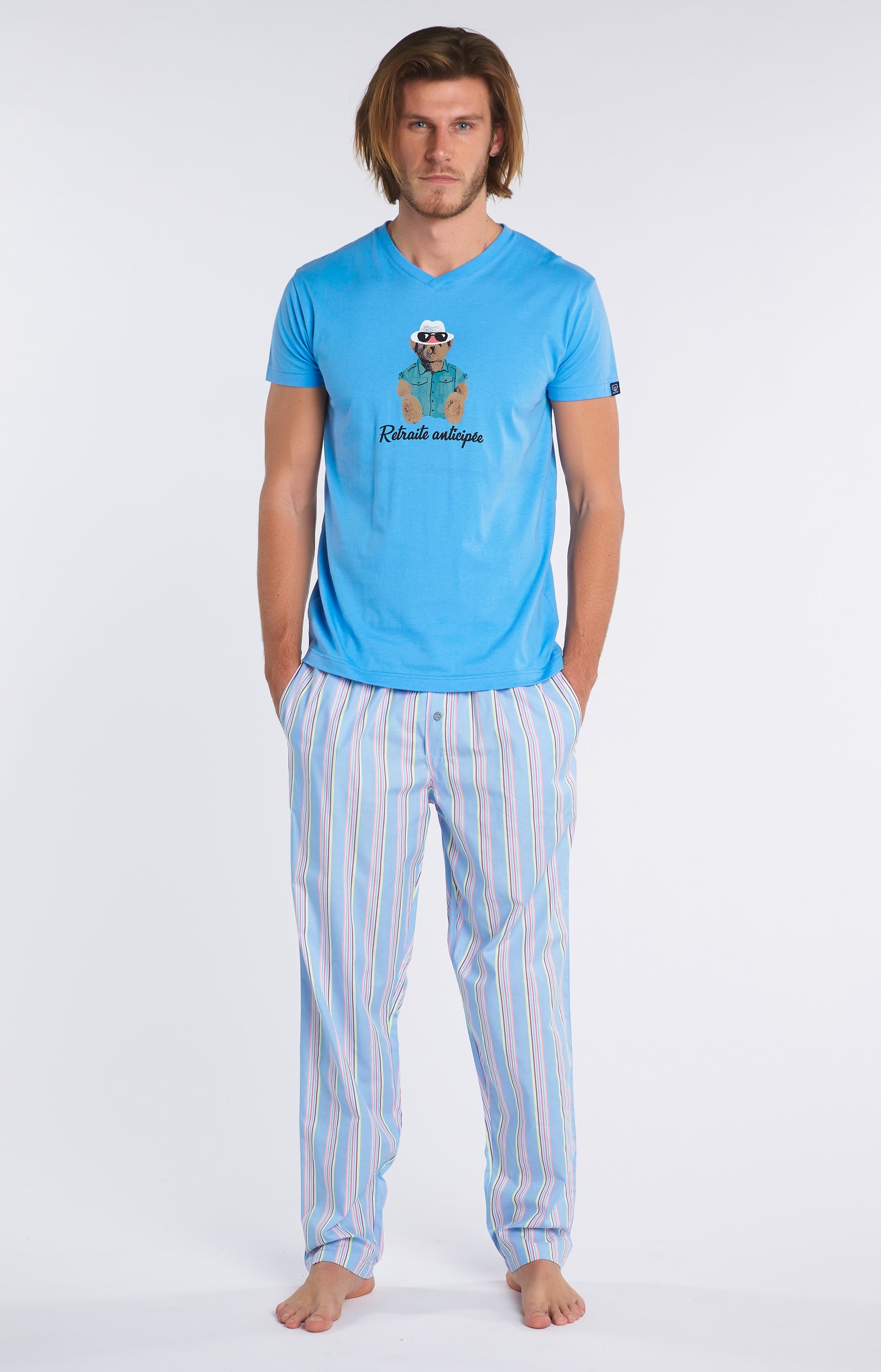 Pyjama long Teddy Homme Bleu 4
