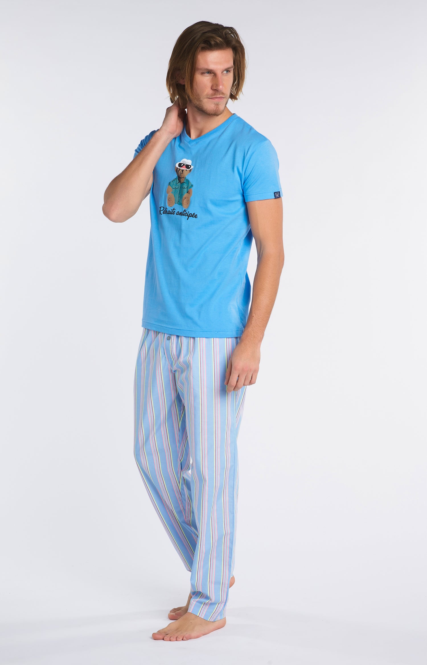 Pyjama long Teddy Homme Bleu 1