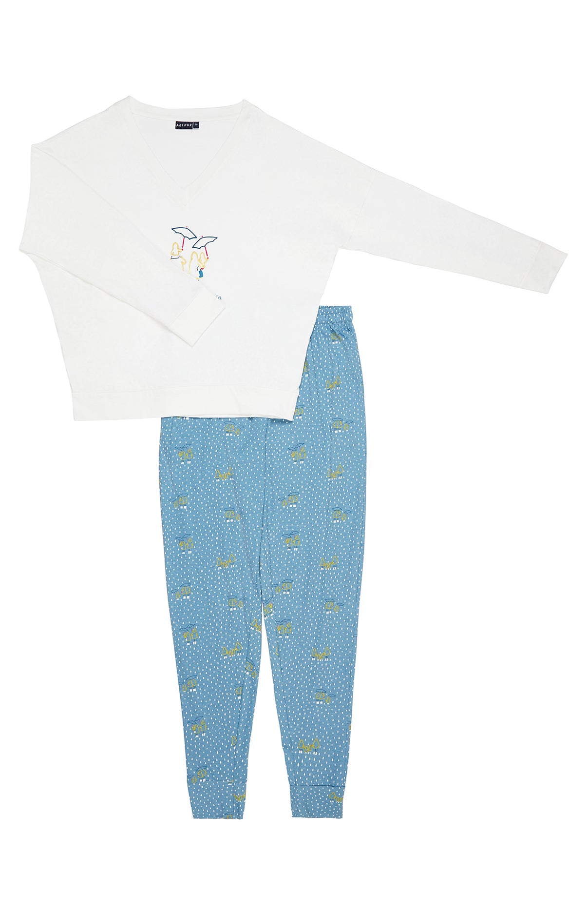 Pyjama long Femme Rain Bleu 15