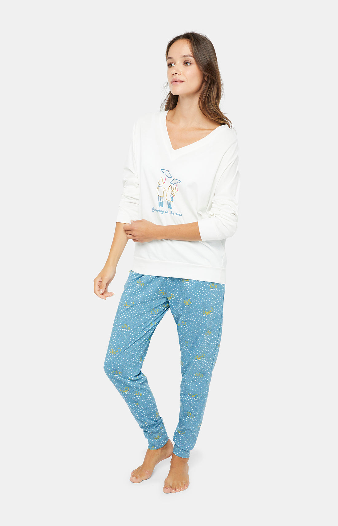 Pyjama long Femme Rain Bleu 14