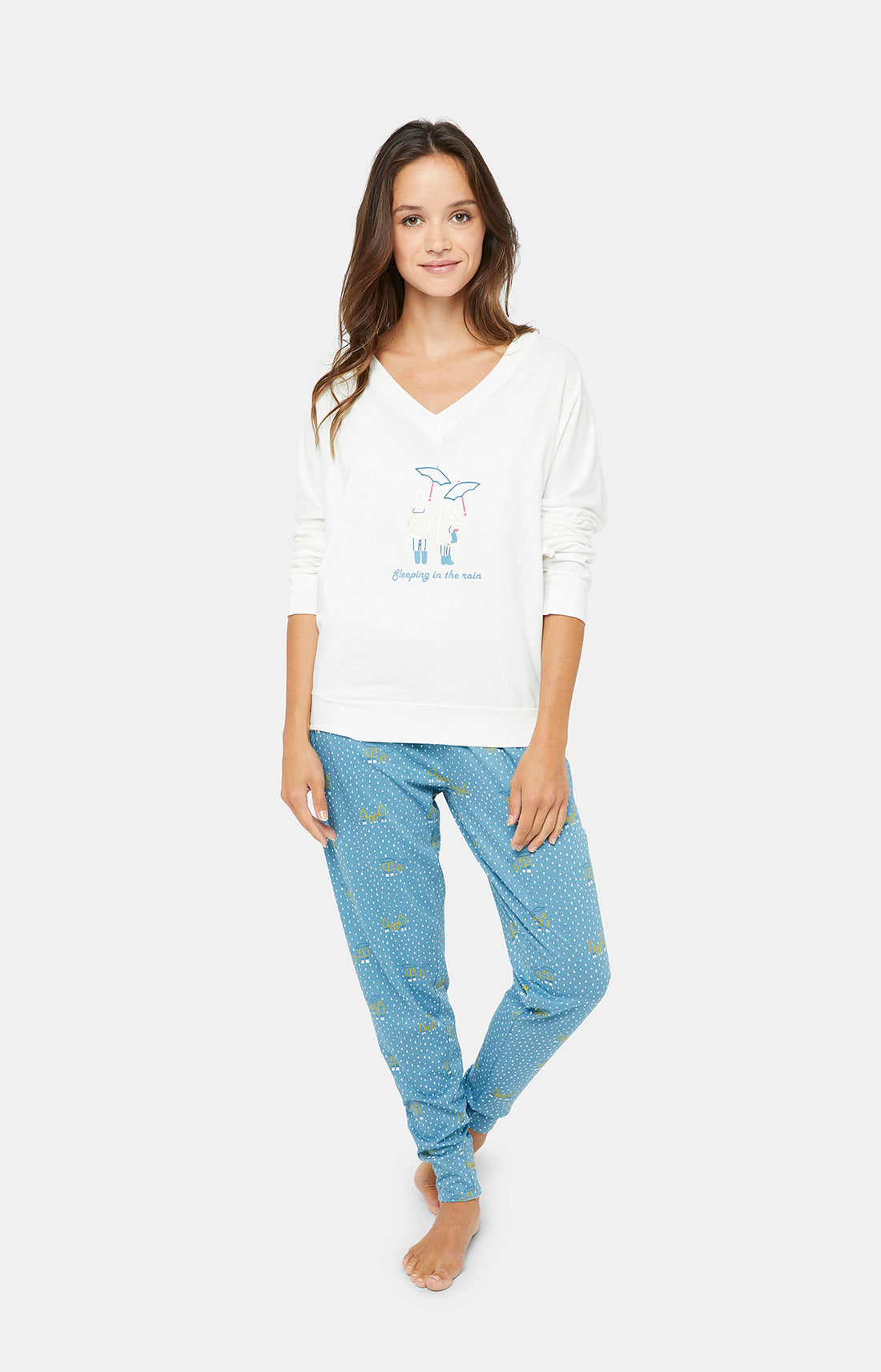 Pyjama long Femme Rain Bleu 13