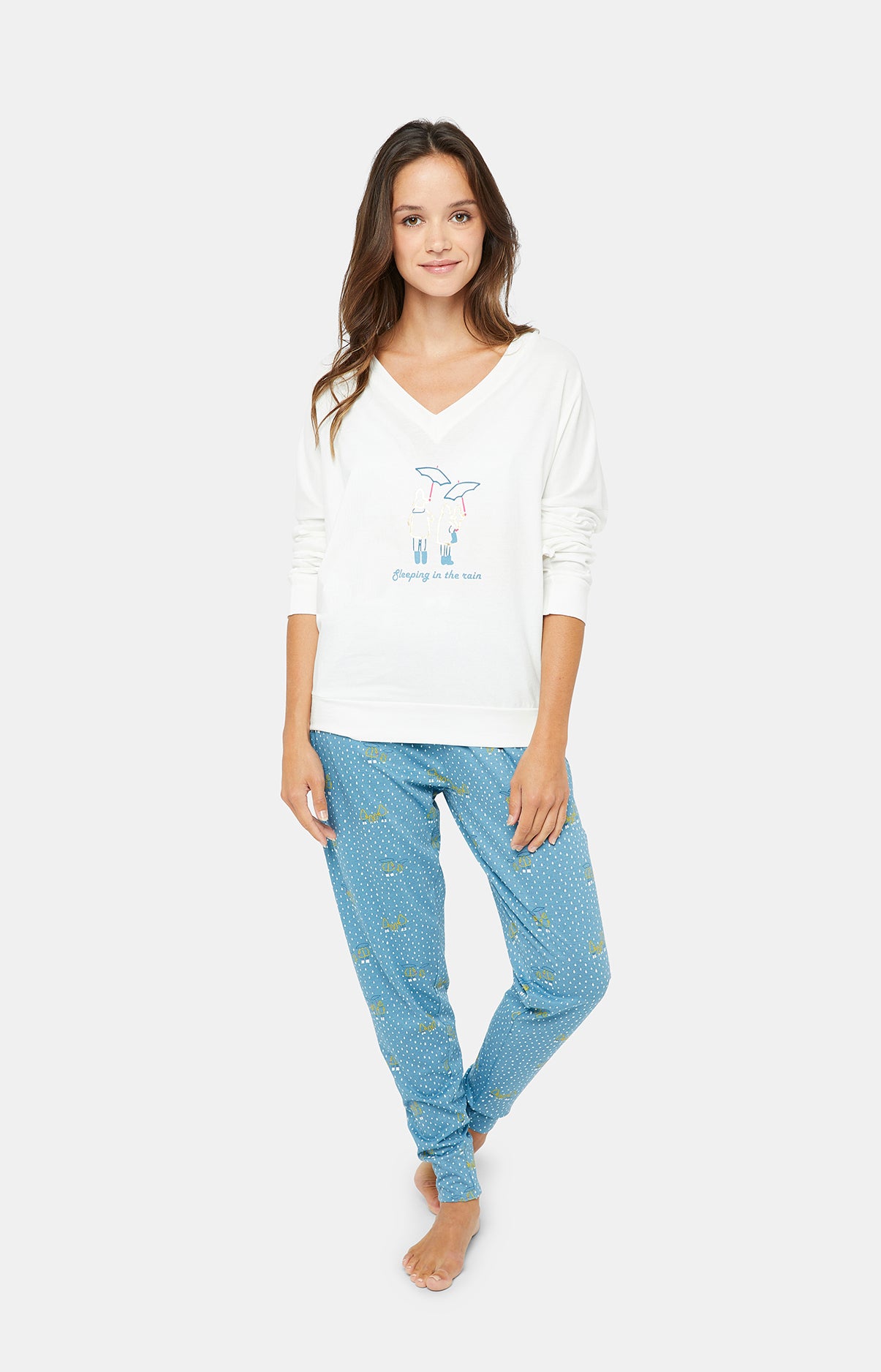 Pyjama long Femme Rain Bleu 13