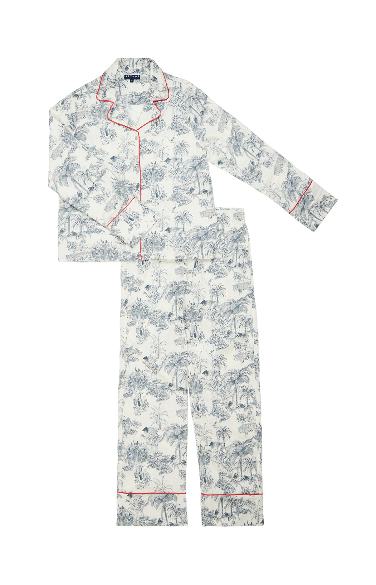 Pyjama long Enfant boutonné Jouy Gris 3
