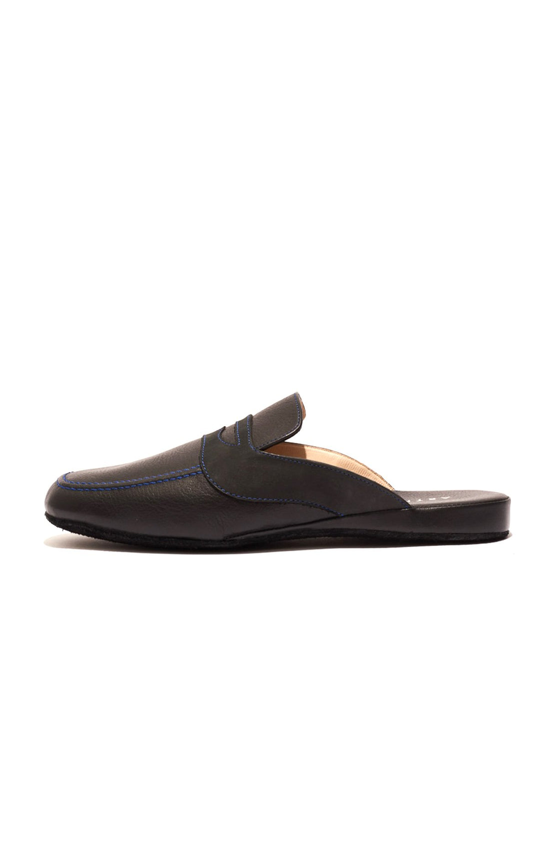 Chaussons Homme Cuir Tradi Noir 1