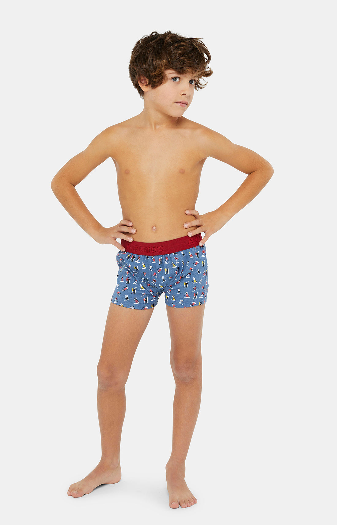 Boxer Enfant Ski Bleu 1