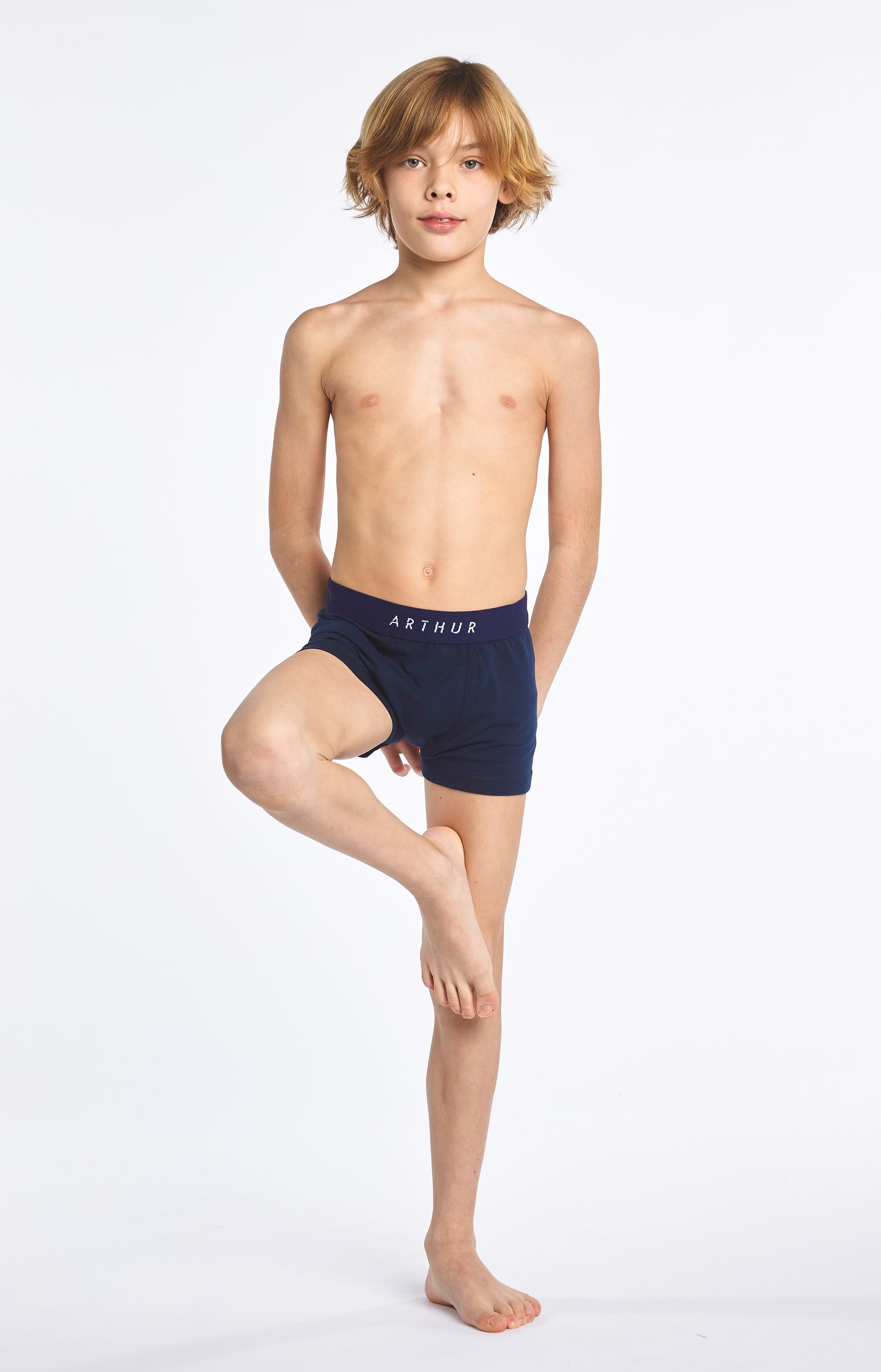 Boxer Enfant uni Marine 4
