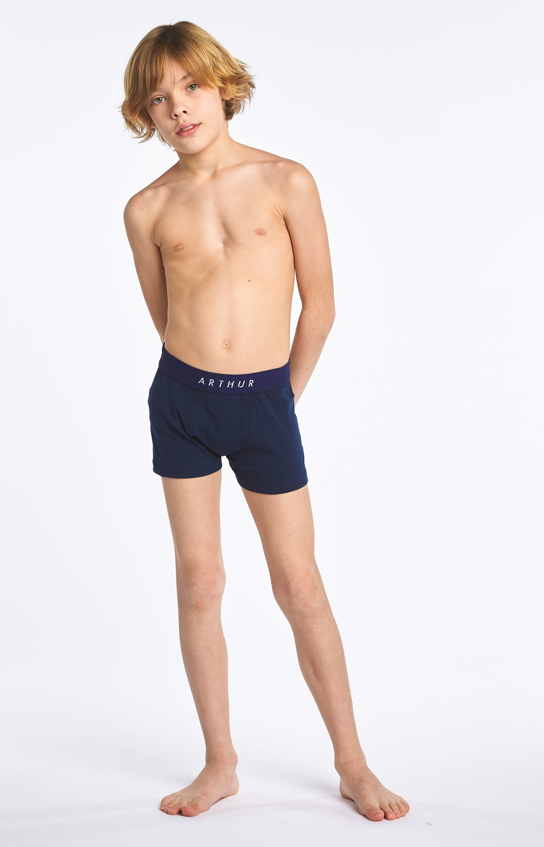 Boxer Enfant uni Marine 1