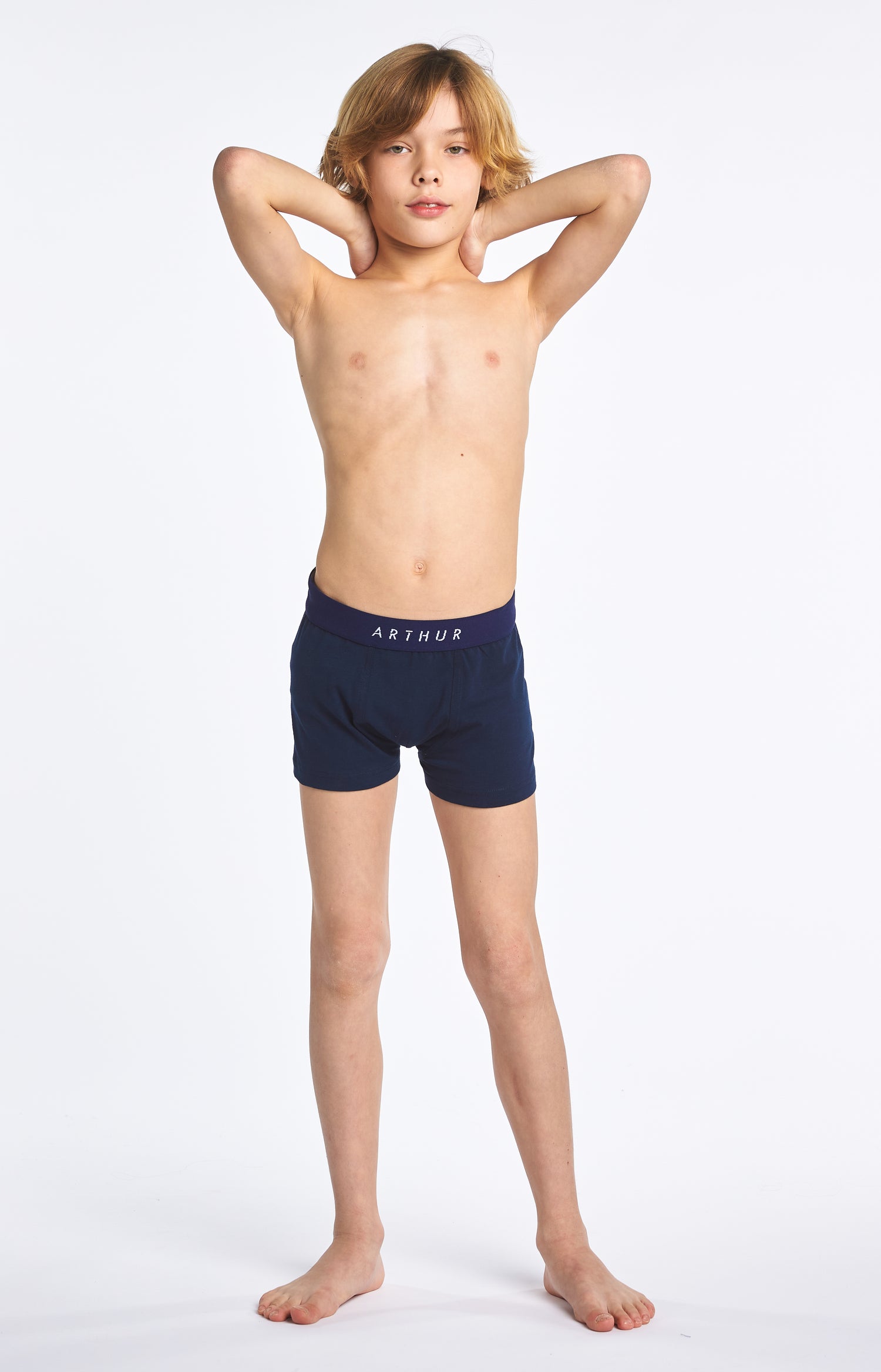 Boxer Enfant uni Marine 2