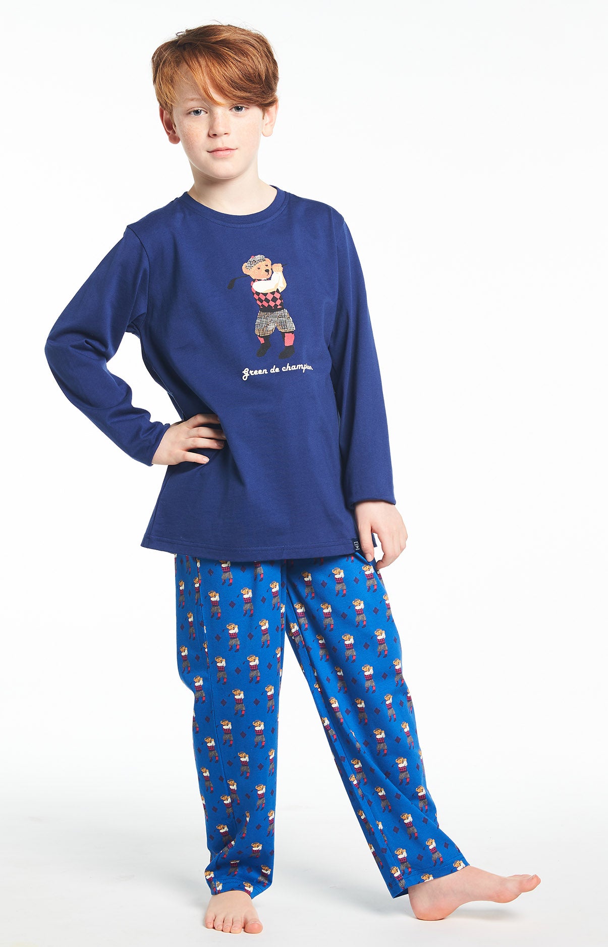 Pyjama long Enfant Teddy Bleu 2
