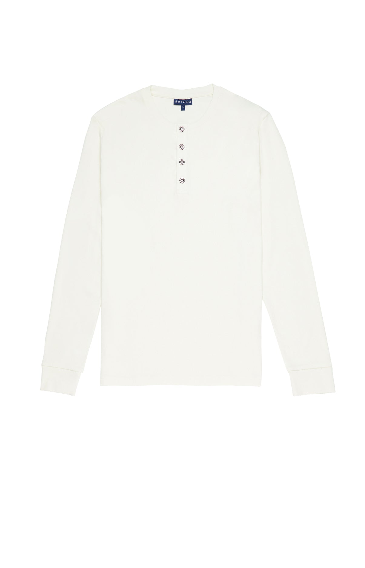 Tee-shirt Homme manches Longues Coton Blanc et Ivoire 3