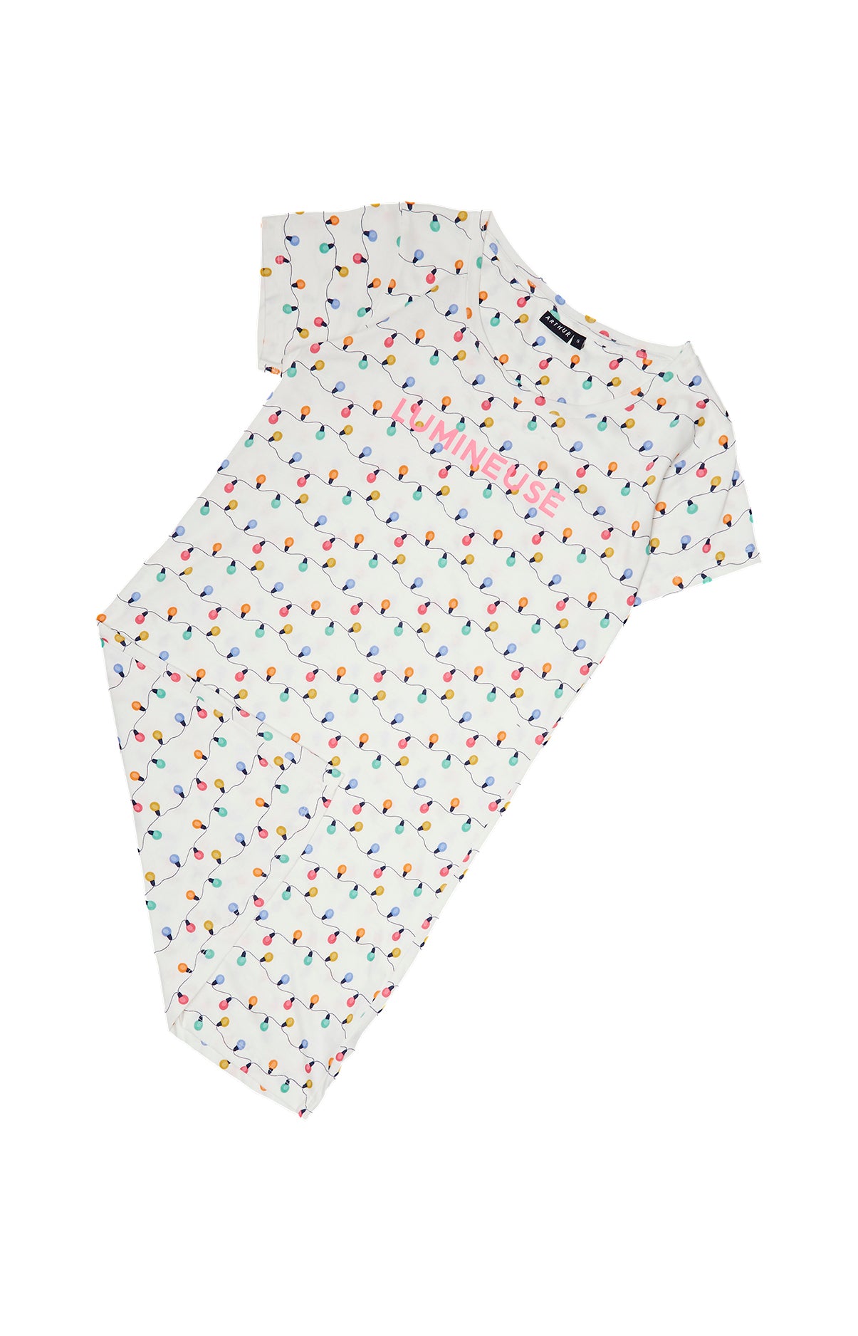 Chemise de Nuit Femme Ampoule Blanc et Ivoire 3