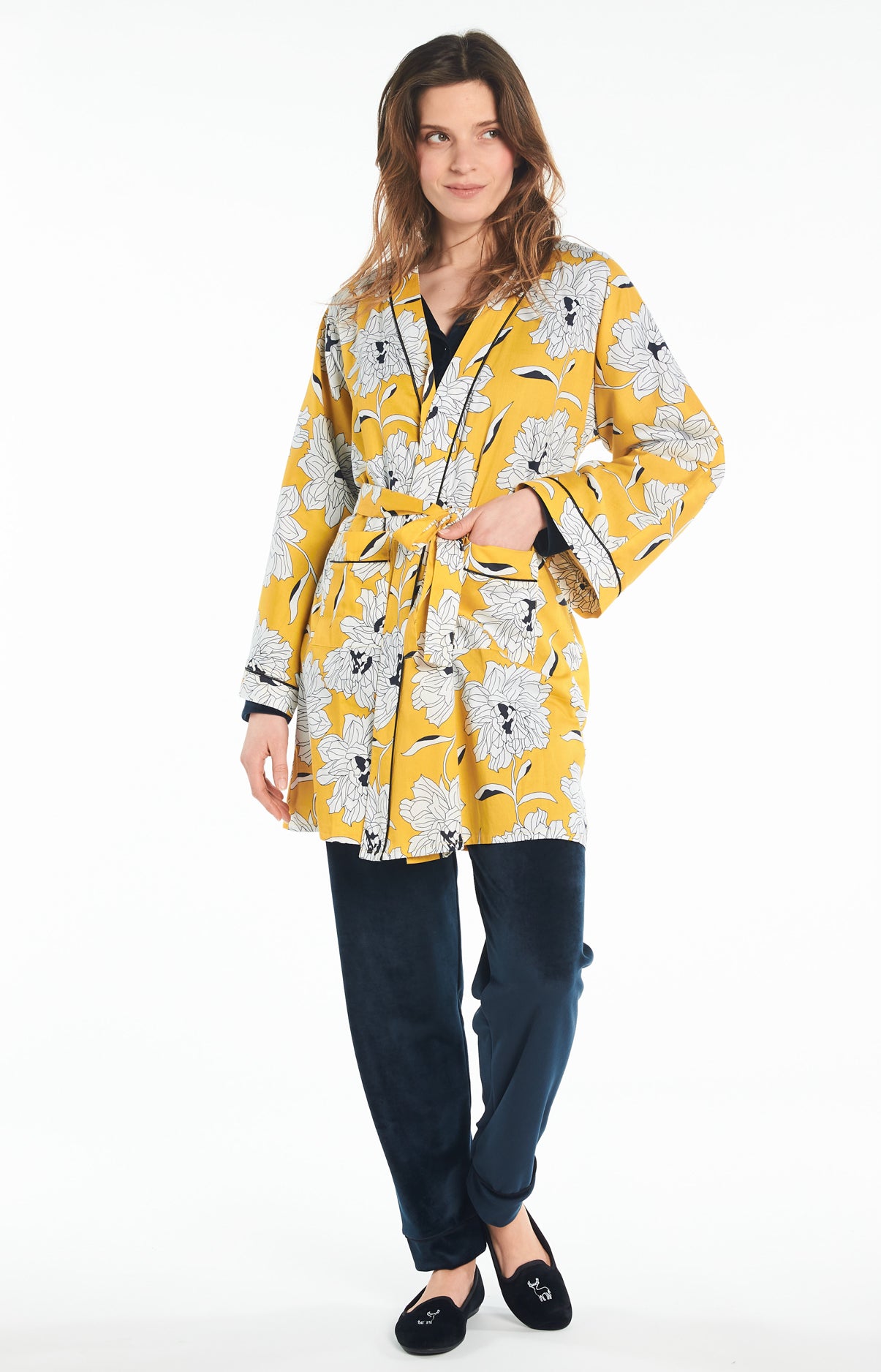 Kimono Femme Simone Jaune 2