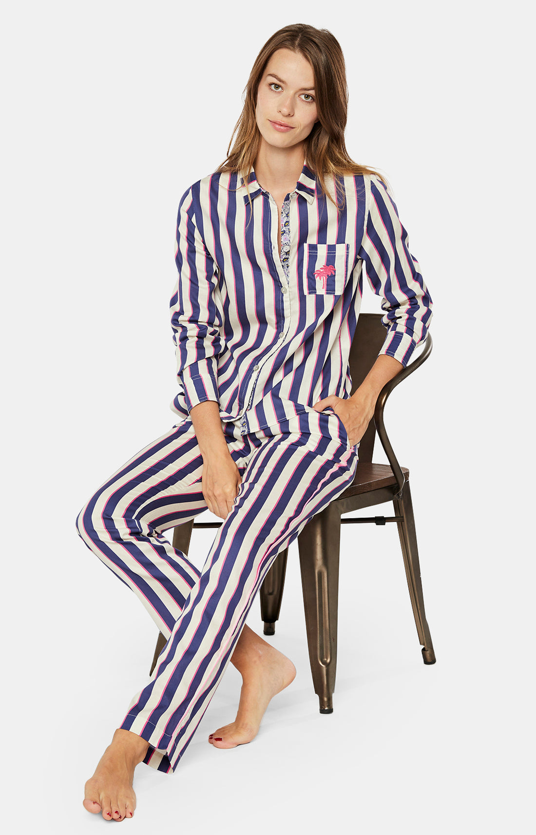 Chemise Femme Rayure Camille Bleu 1