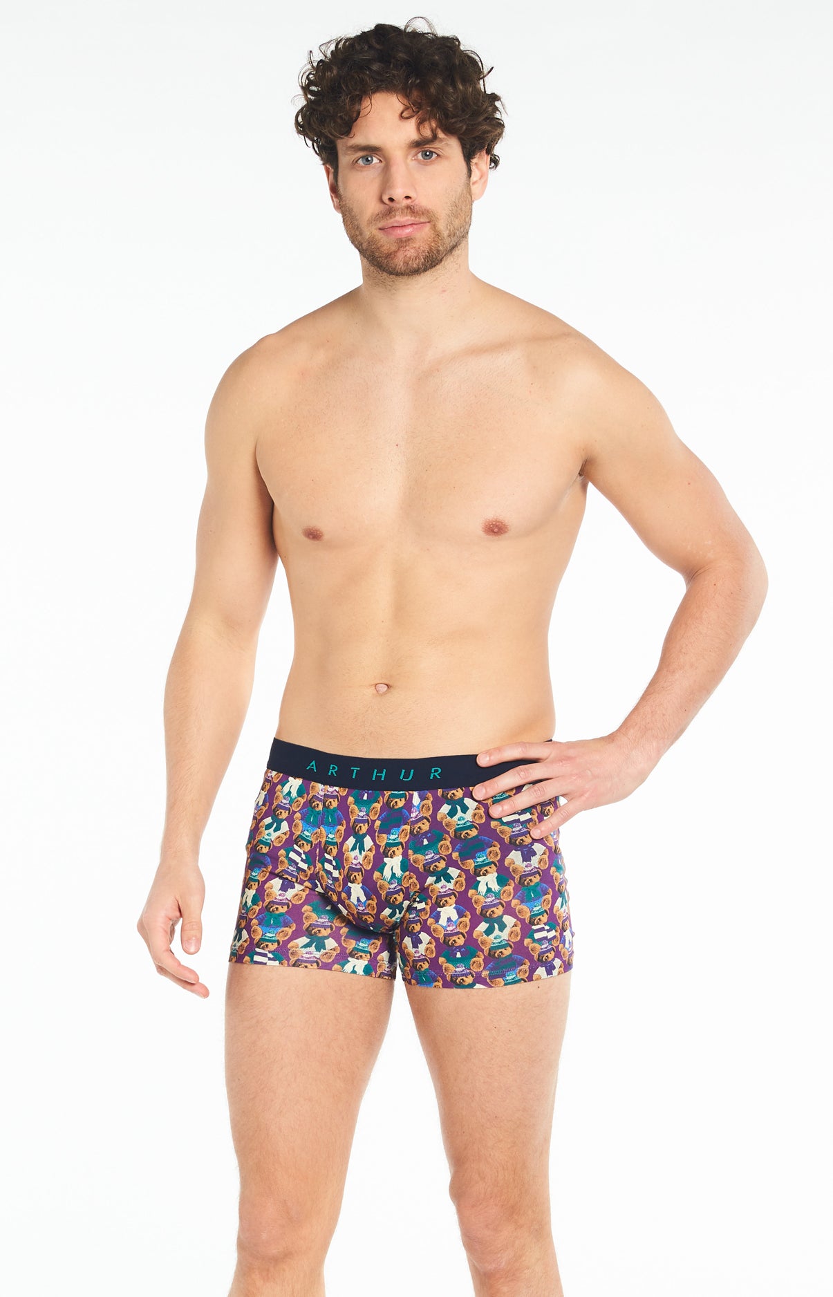 Boxer Homme Teddy Violet et Bordeaux 2