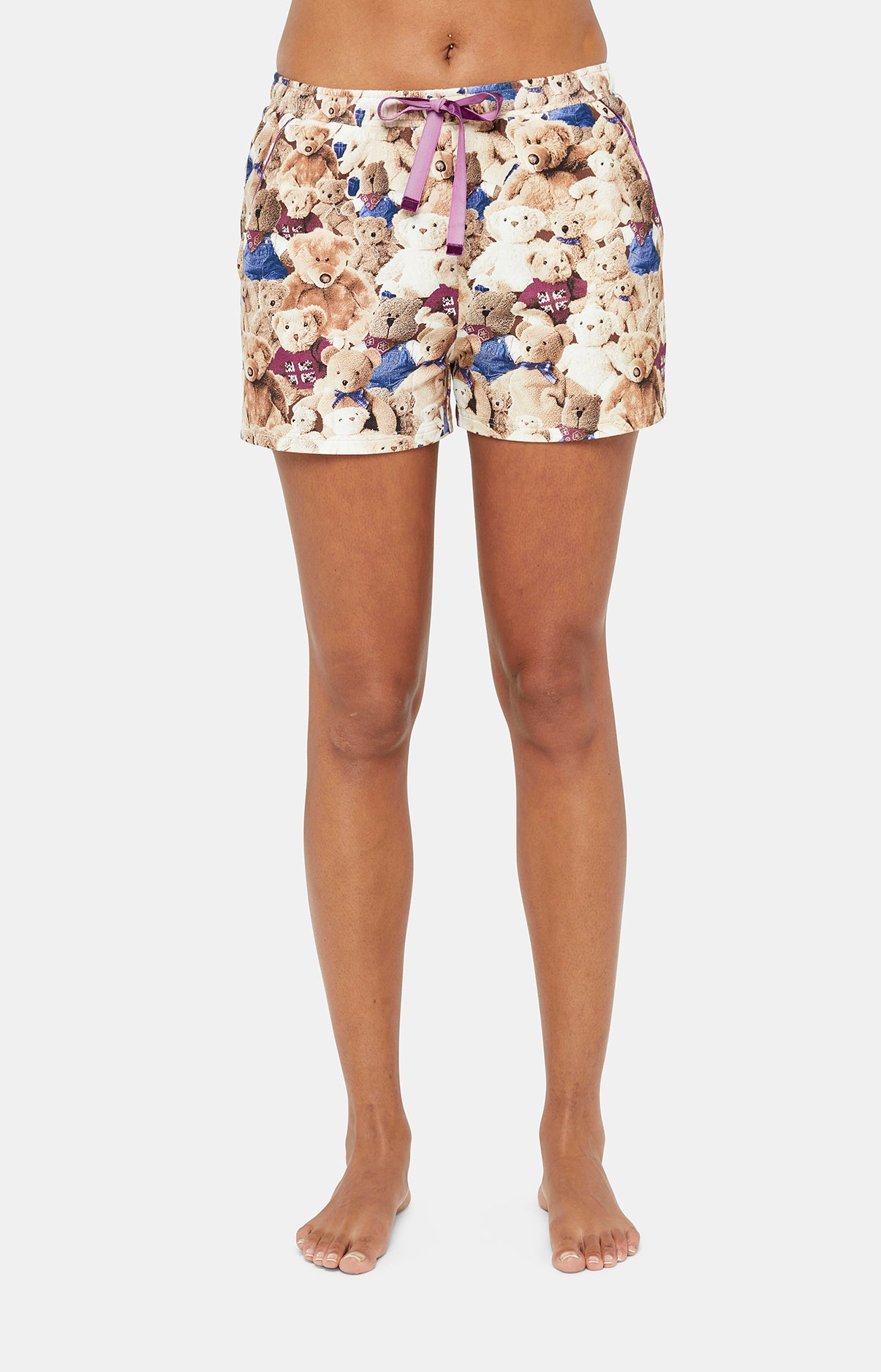 Short Femme Teddy Beige et Marron 4