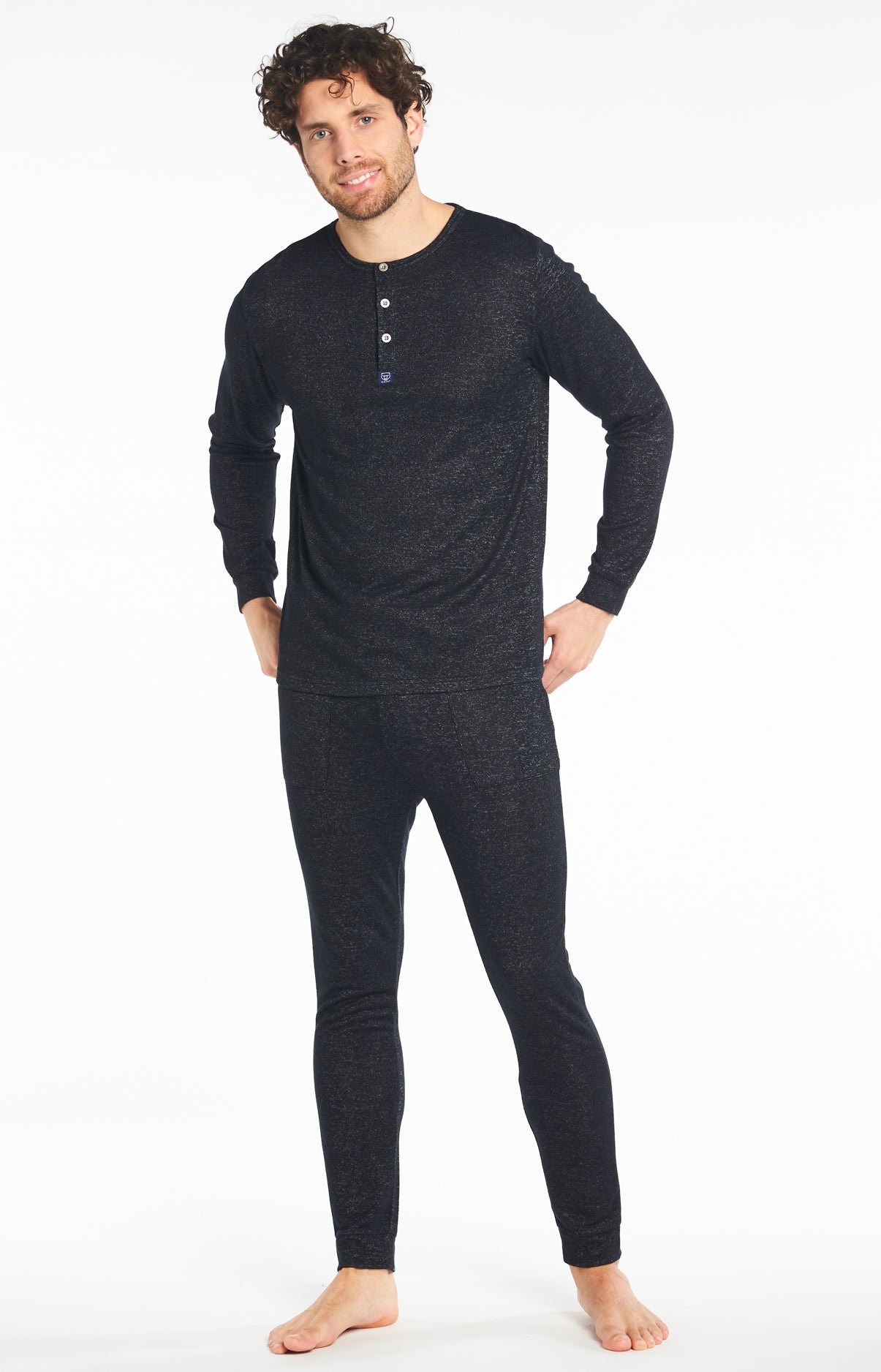 Pyjama long Homme Uni Gris 1