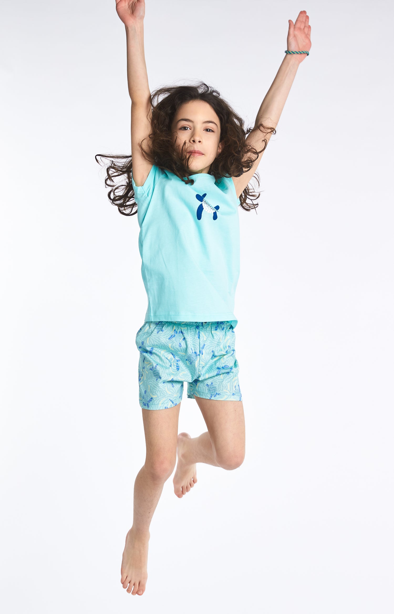 Pyjama court Enfant Tortue Bleu 7