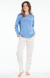 Pyjama long Femme Ampoule Blanc et Ivoire 4