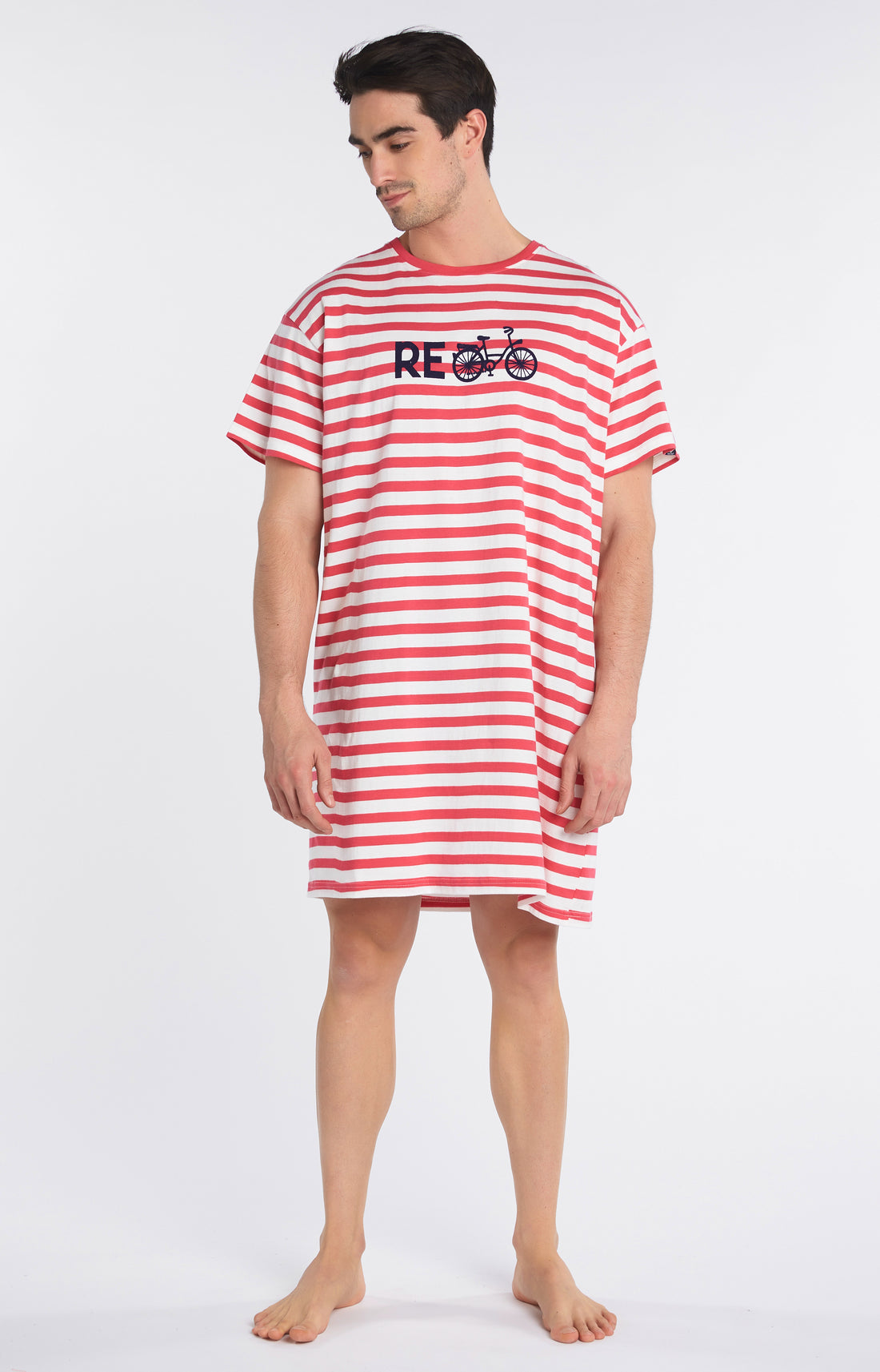Chemise de nuit Maxi Tee-shirt Homme Recycle Rouge 2