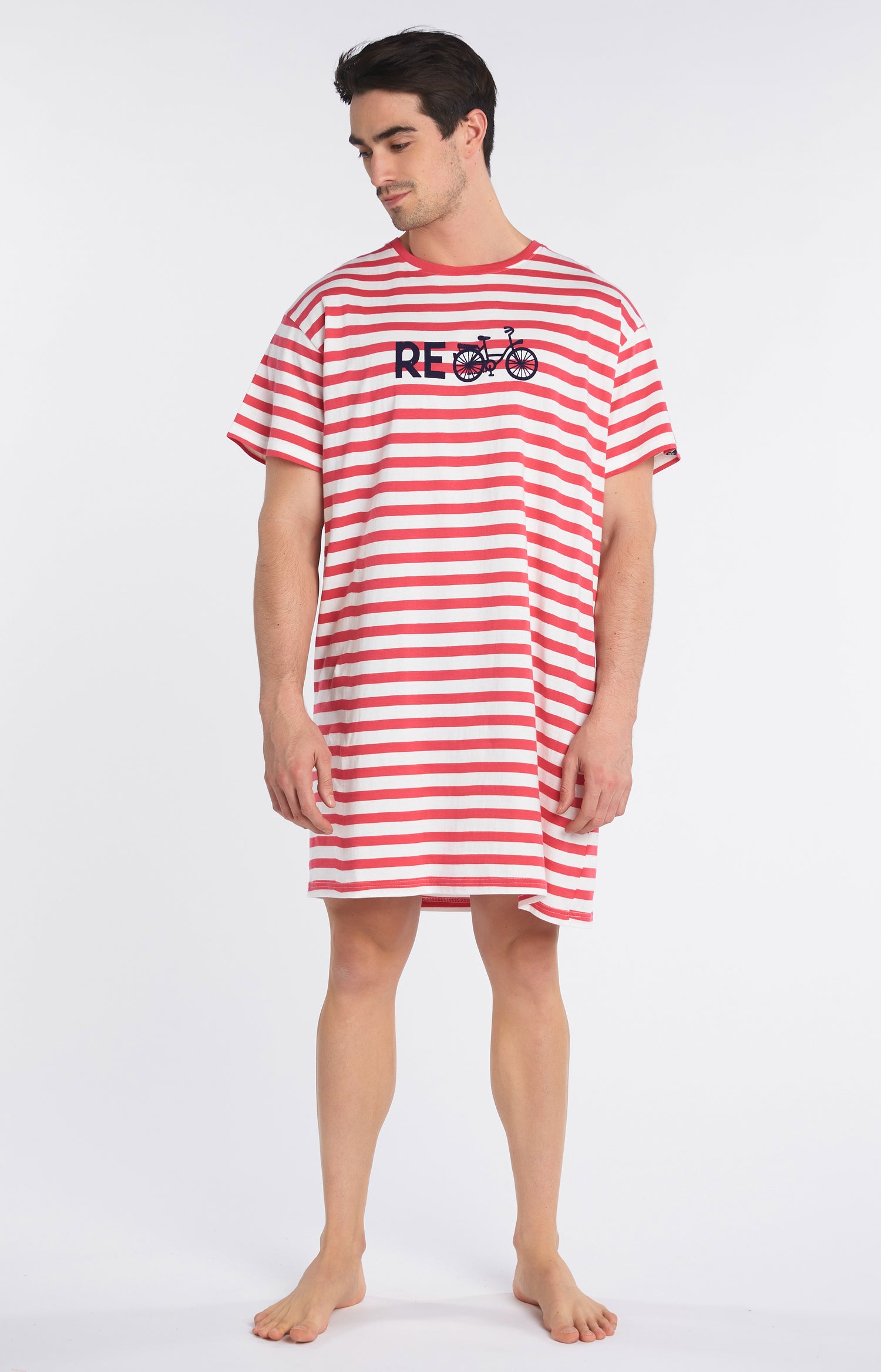 Chemise de nuit Maxi Tee-shirt Homme Recycle Rouge 2