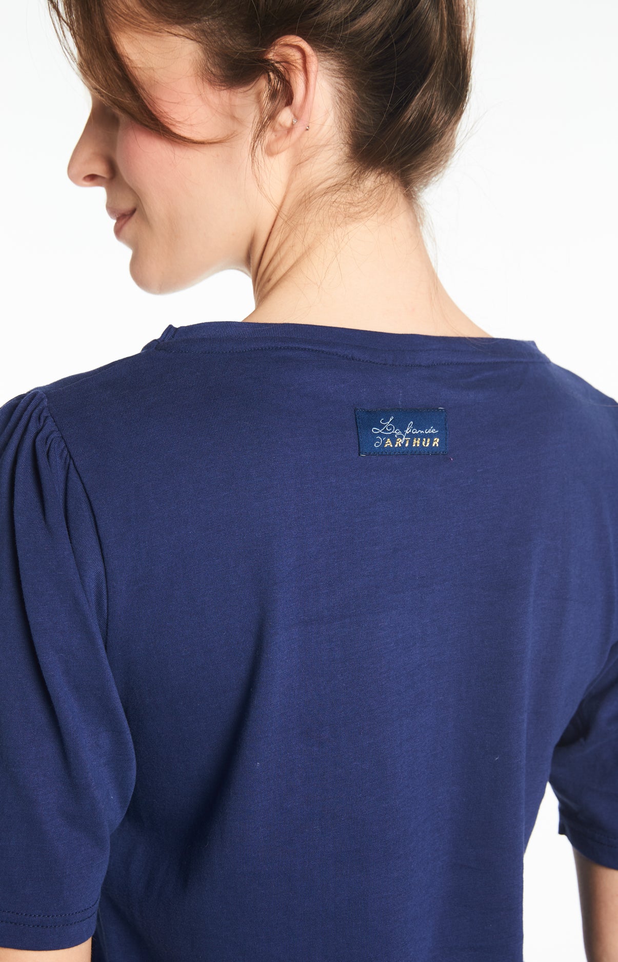 Tee-shirt Femme Uni Marine 10