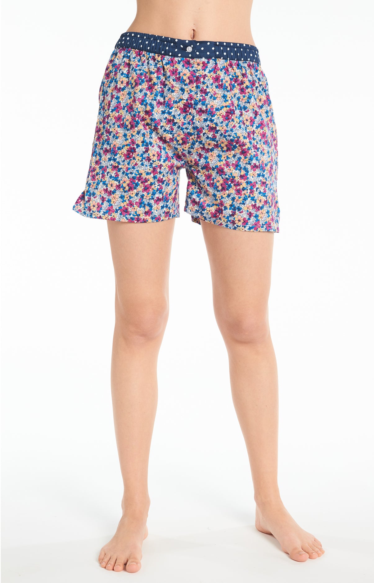 Short Femme Fleur Violet et Bordeaux 4