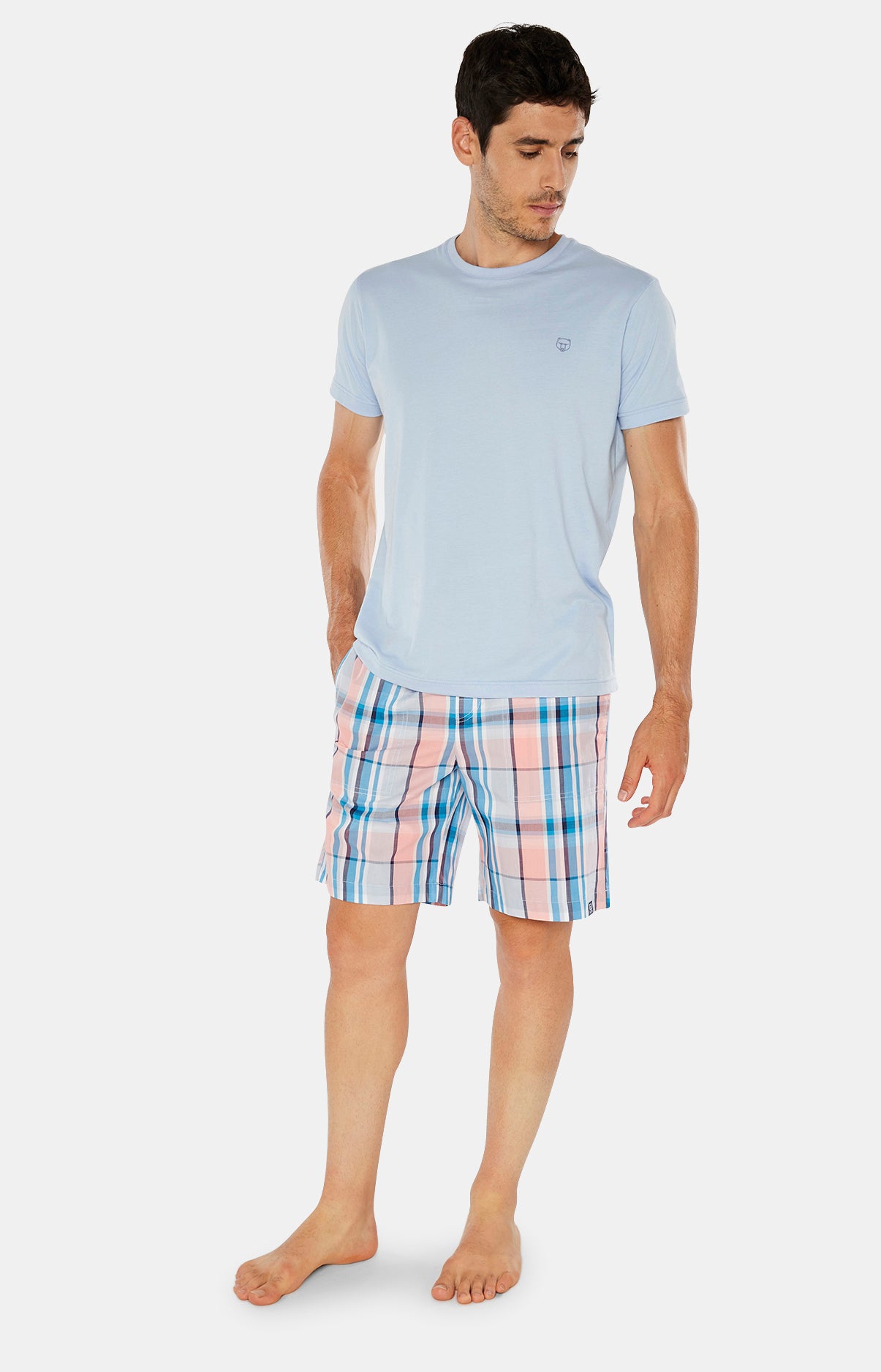Tee-shirt Homme manches courtes uni Bleu 2