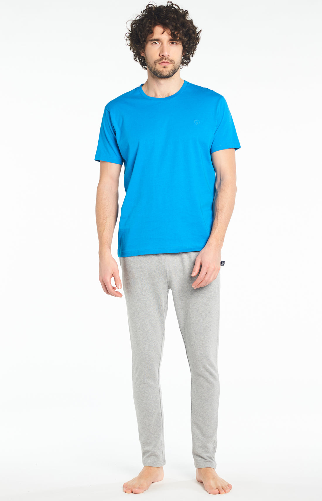 Tee-shirt Homme Uni Bleu 14
