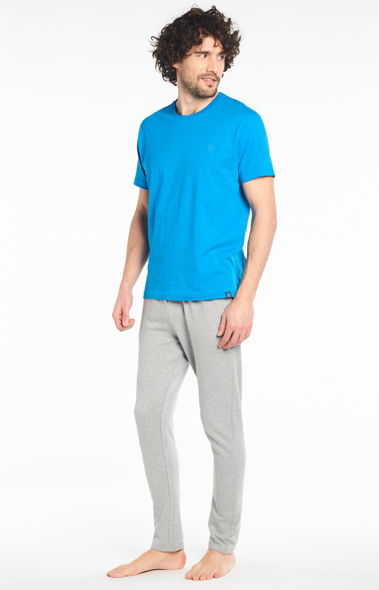Tee-shirt Homme Uni Bleu 16