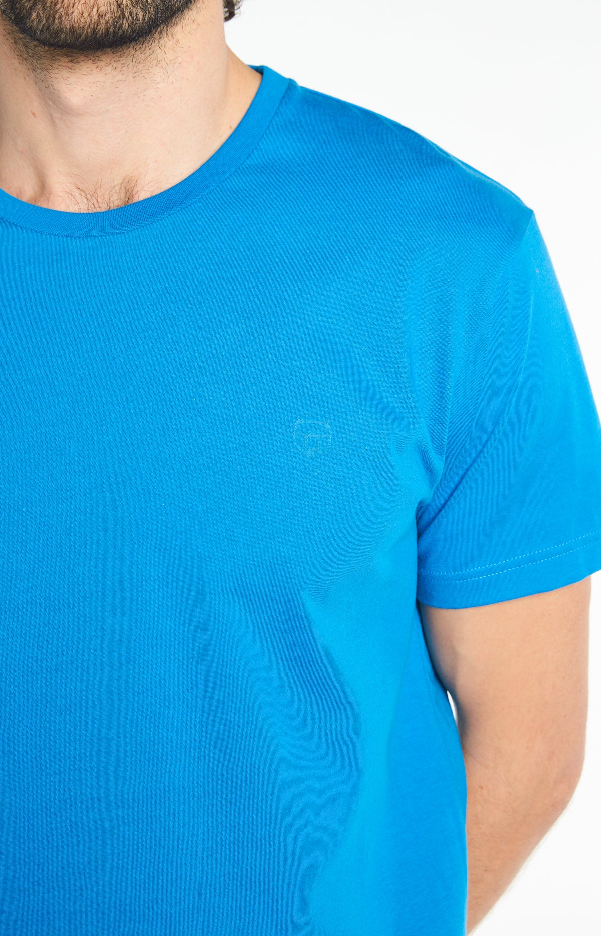 Tee-shirt Homme Uni Bleu 17