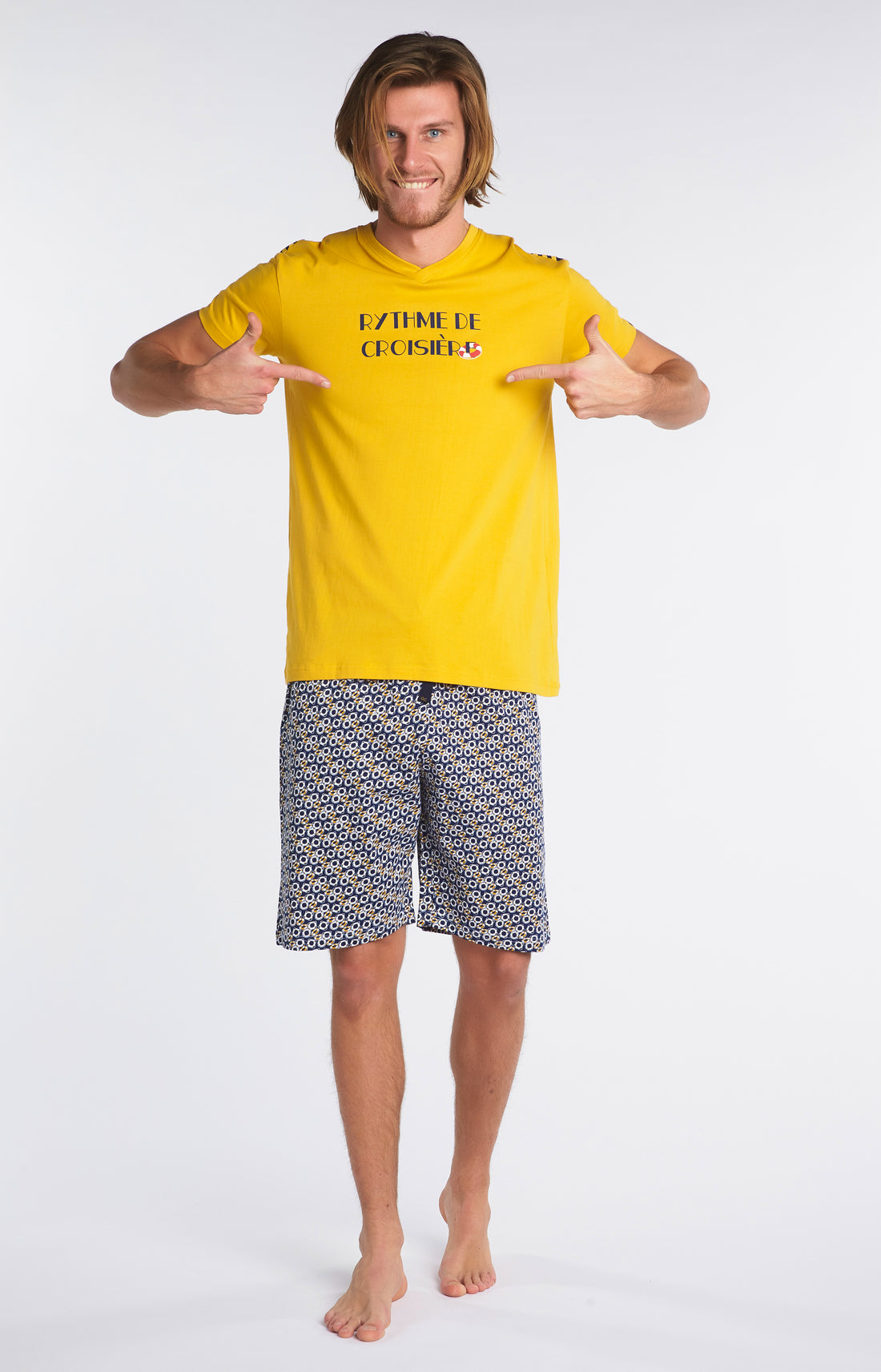 Pyjashort Homme Bouée Marine 1